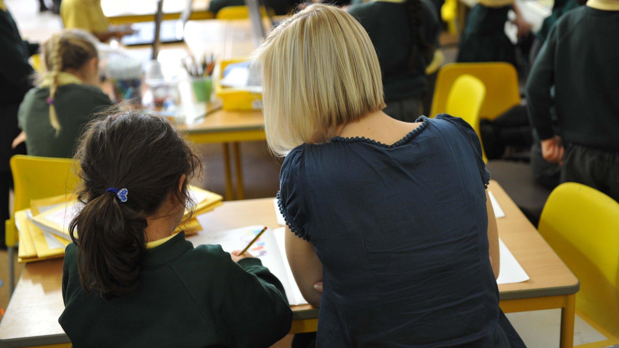 School children and a teacher