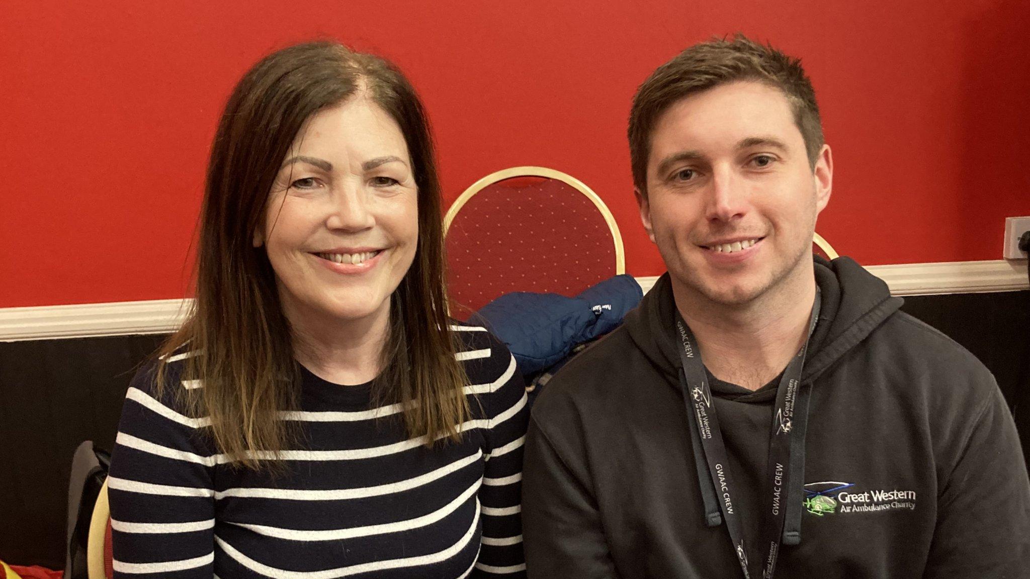 Ann Carter with paramedic Callum Sutton