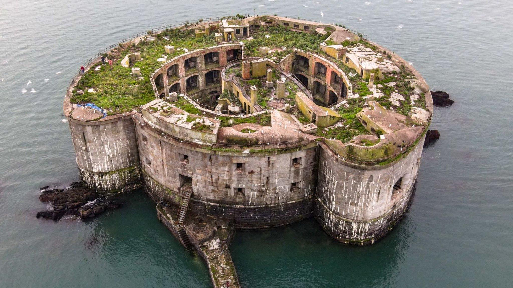 Aerial shot of fort