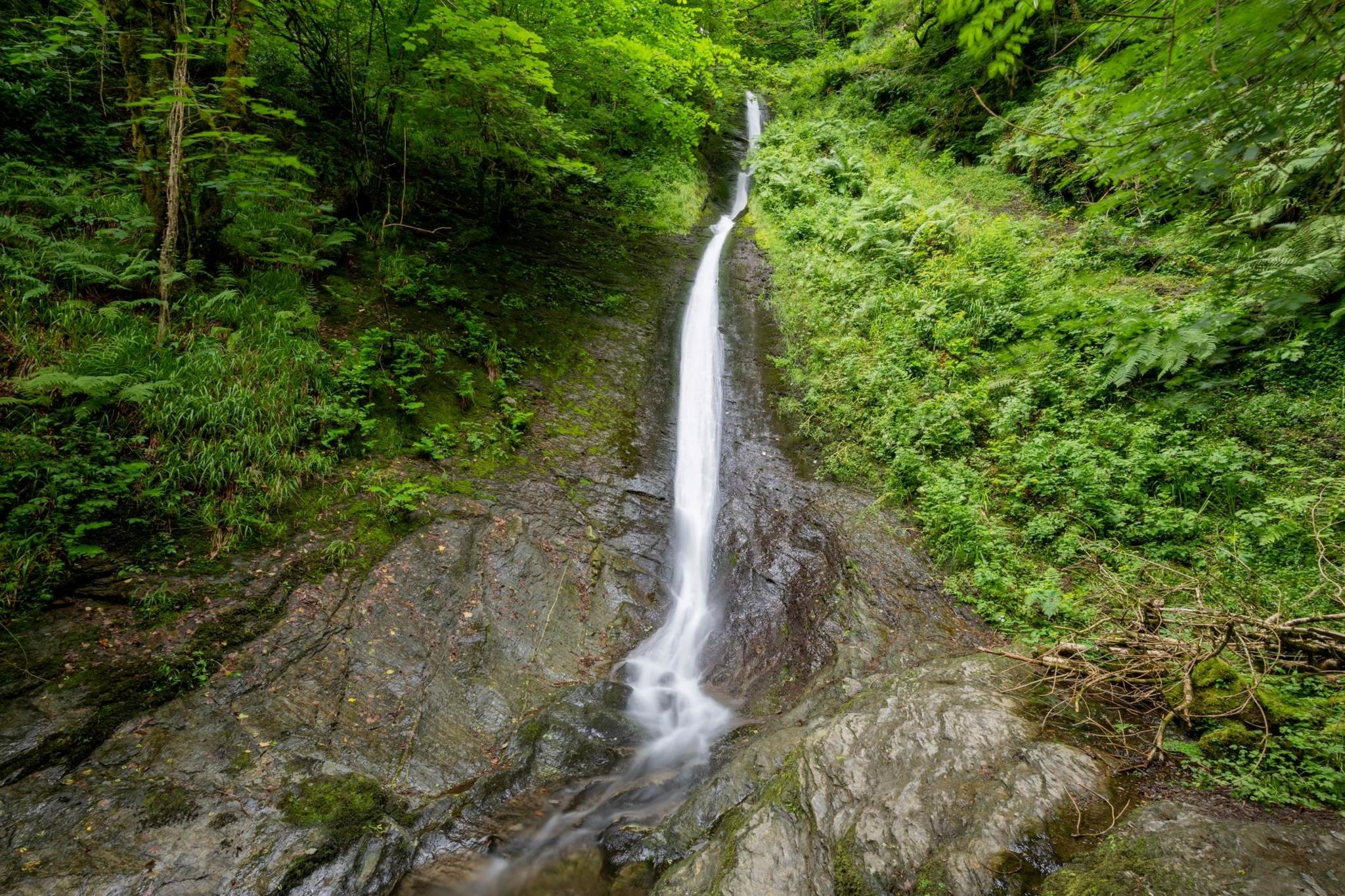 The White Lady waterfall at Lydford Gorge in Devon