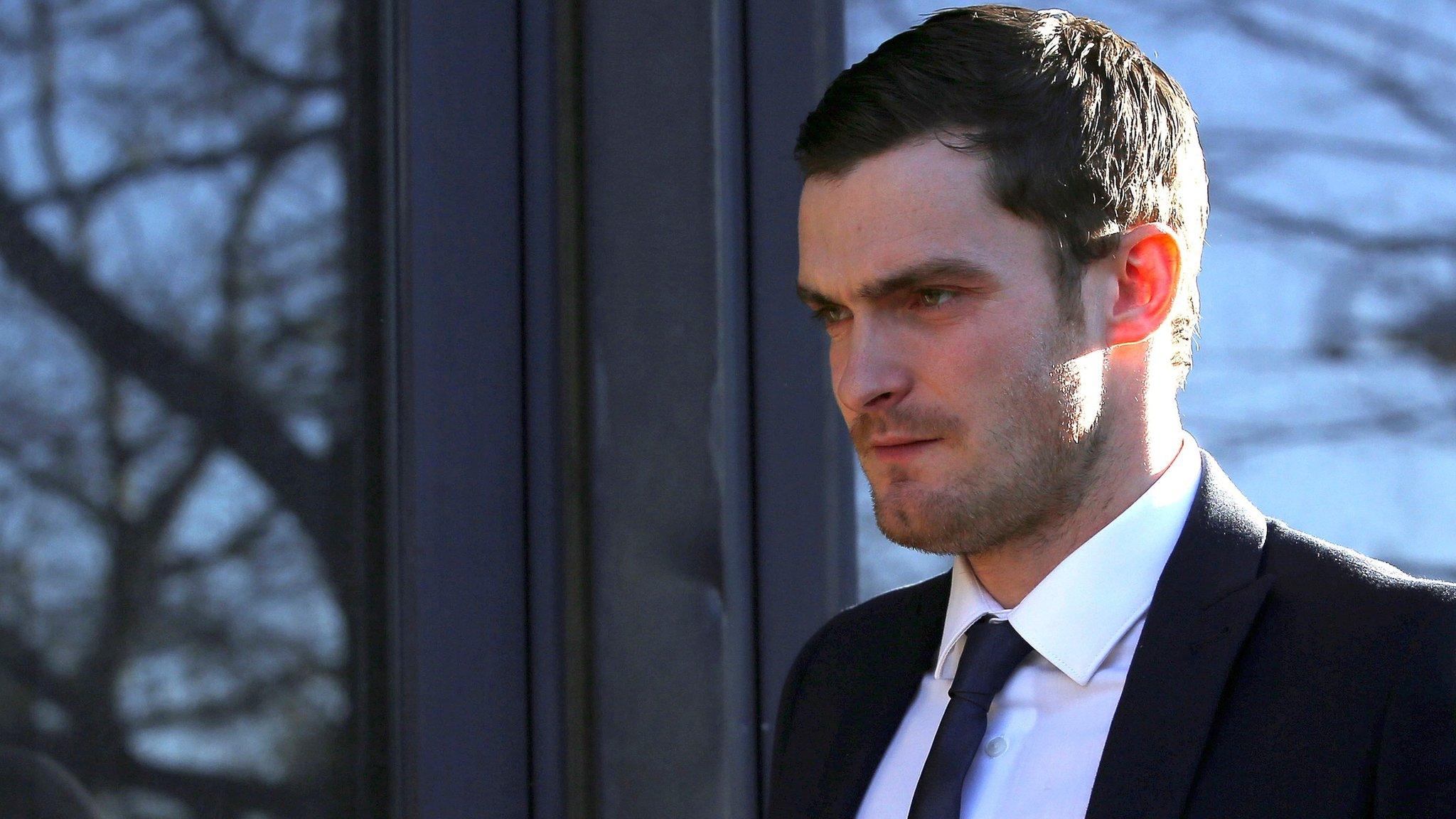 Footballer Adam Johnson arrives at Bradford Crown Court