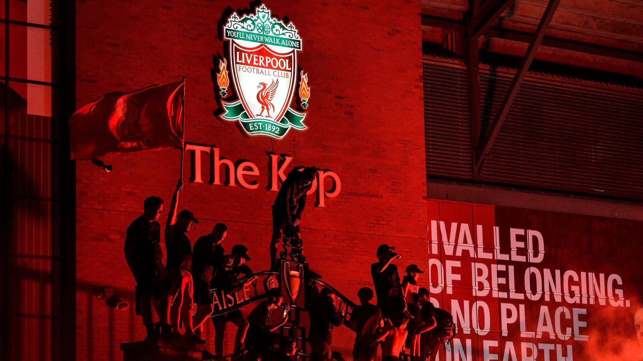 Liverpool fans celebrate at Anfield