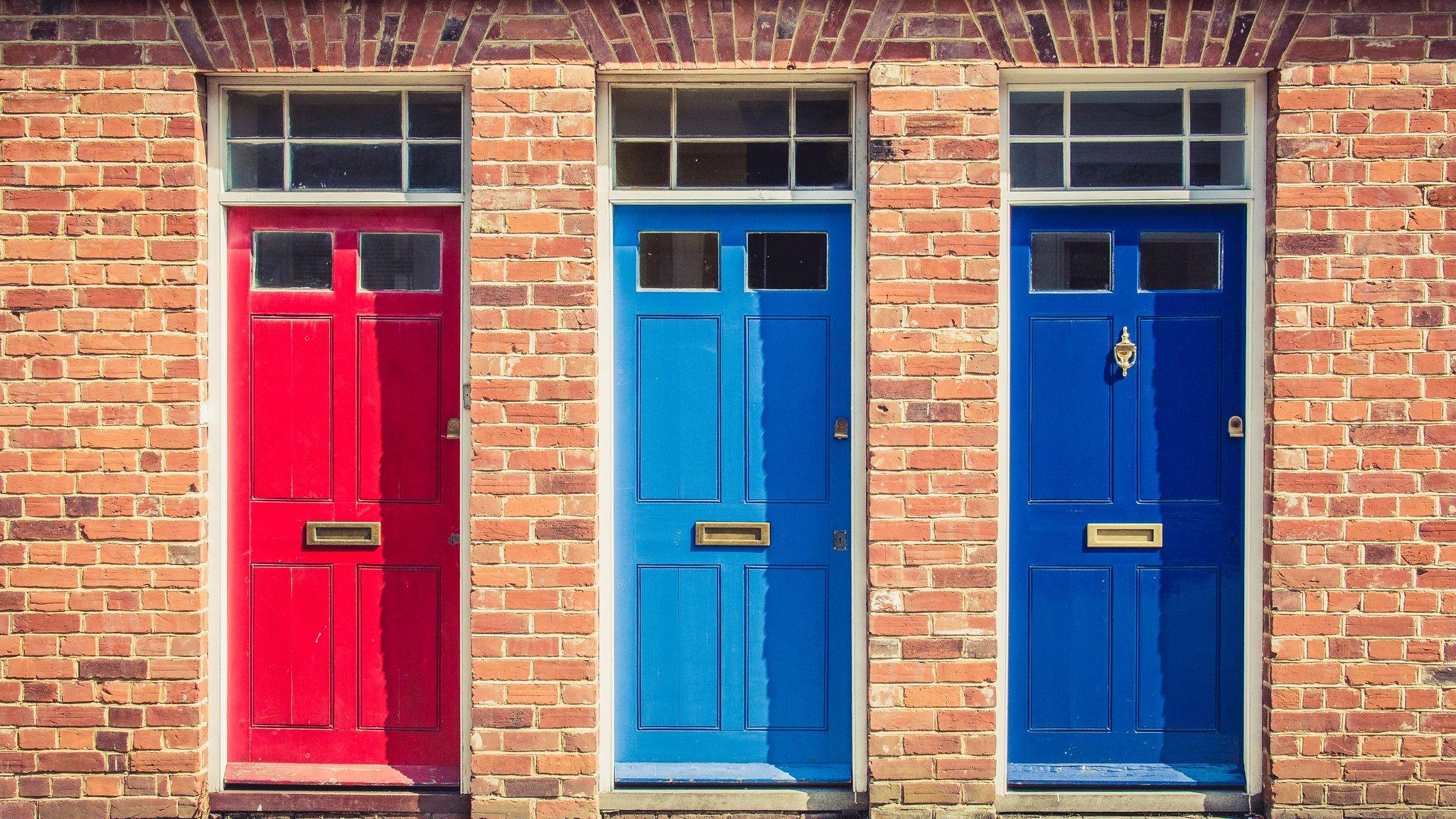 row of front doors