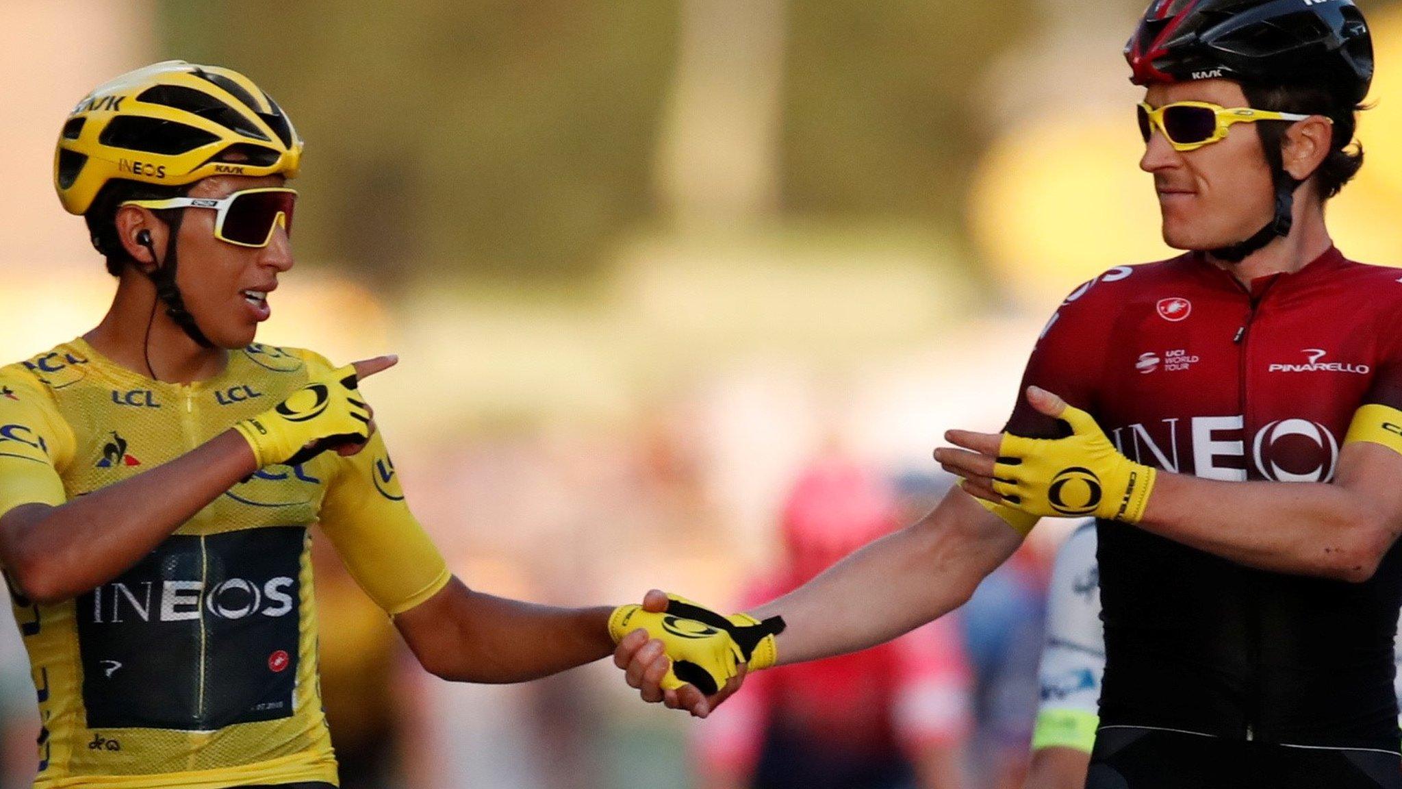 Egan Bernal (left) and Geraint Thomas