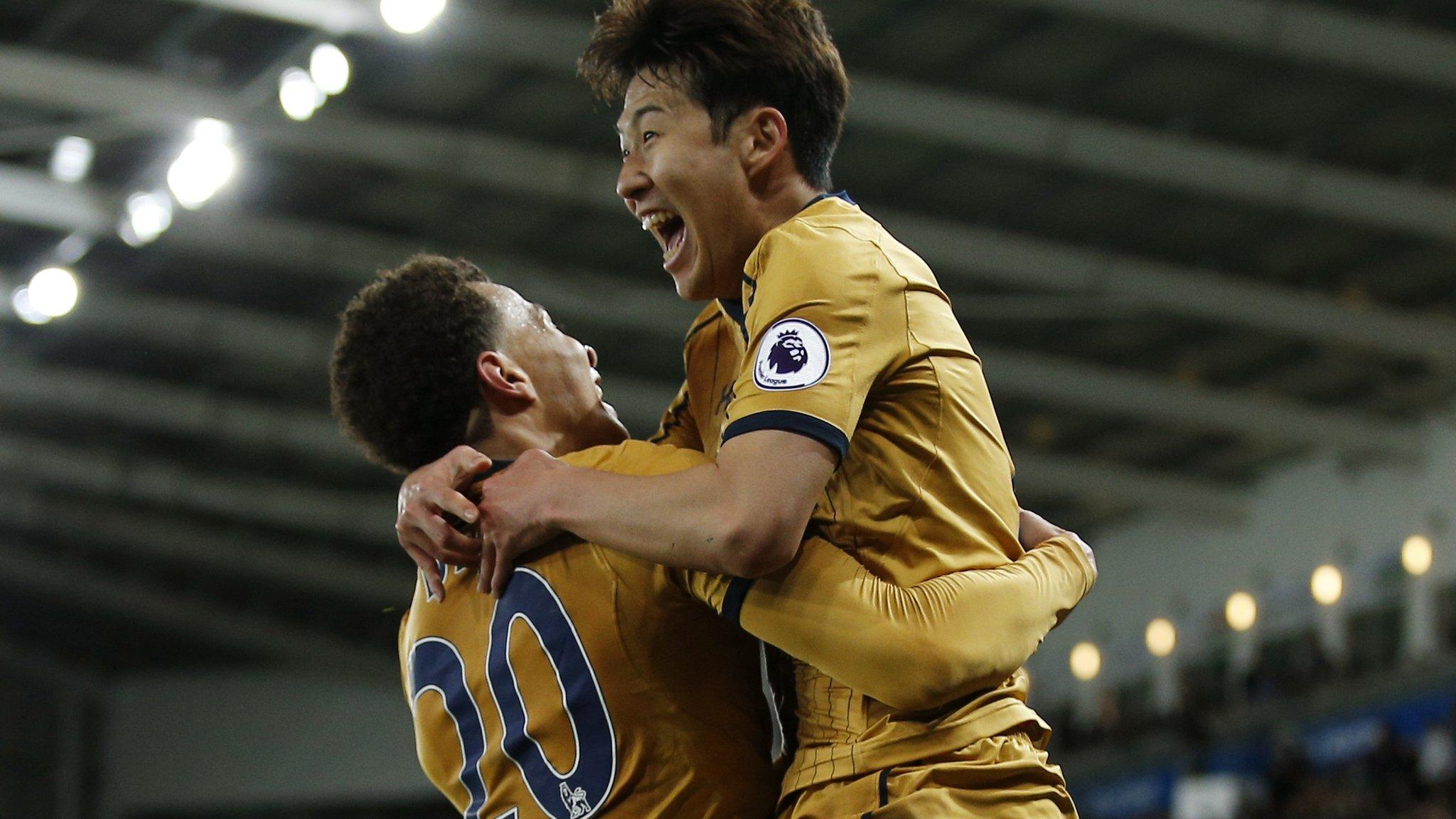 Son Heung-min celebrates