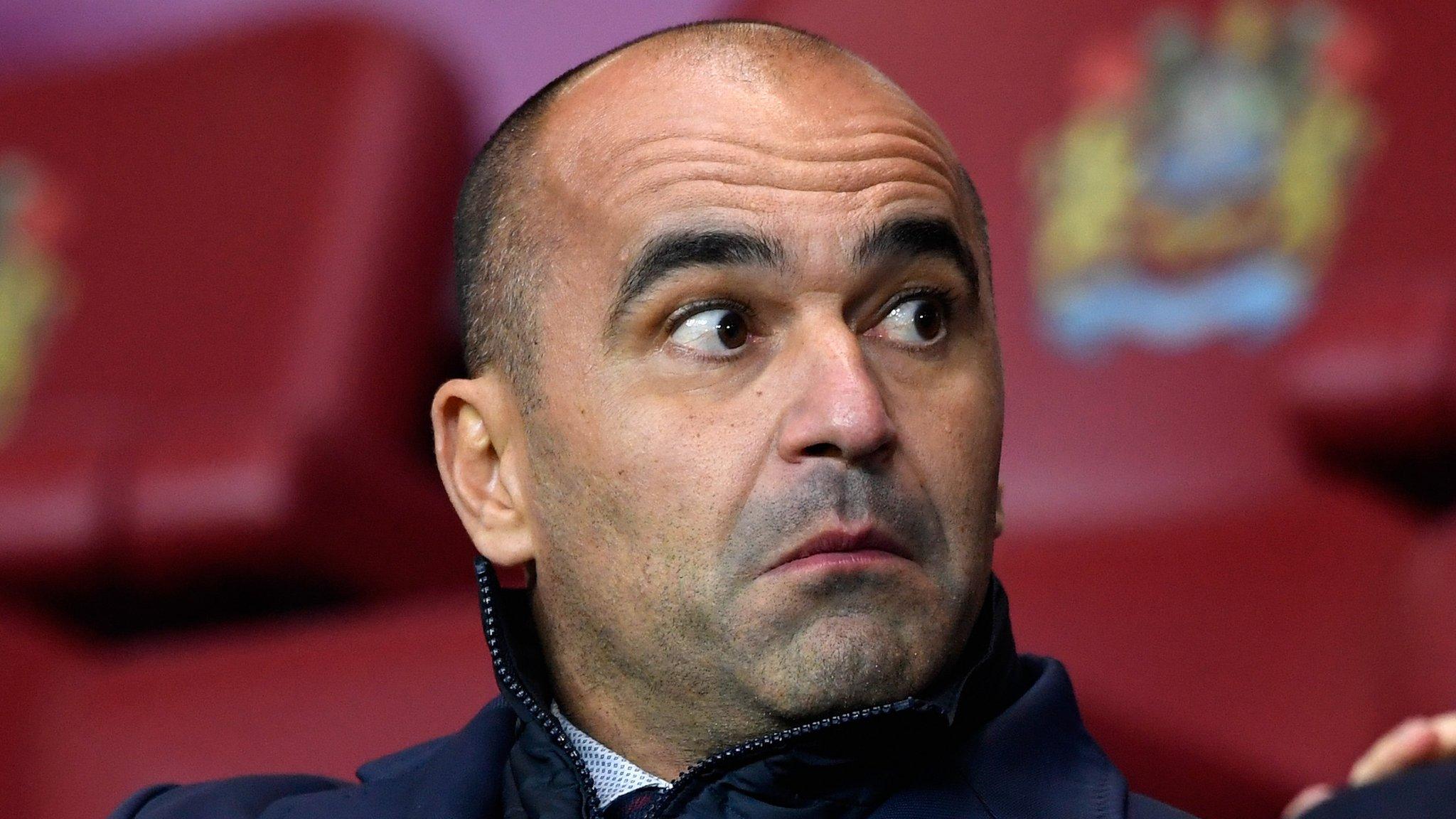 Belgium manager Roberto Martinez watches on at a Premier League fixture