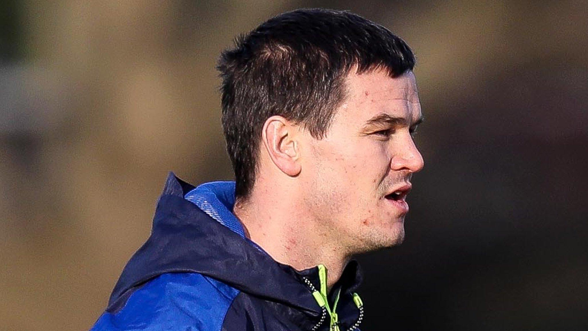 Johnny Sexton at Leinster training on Tuesday