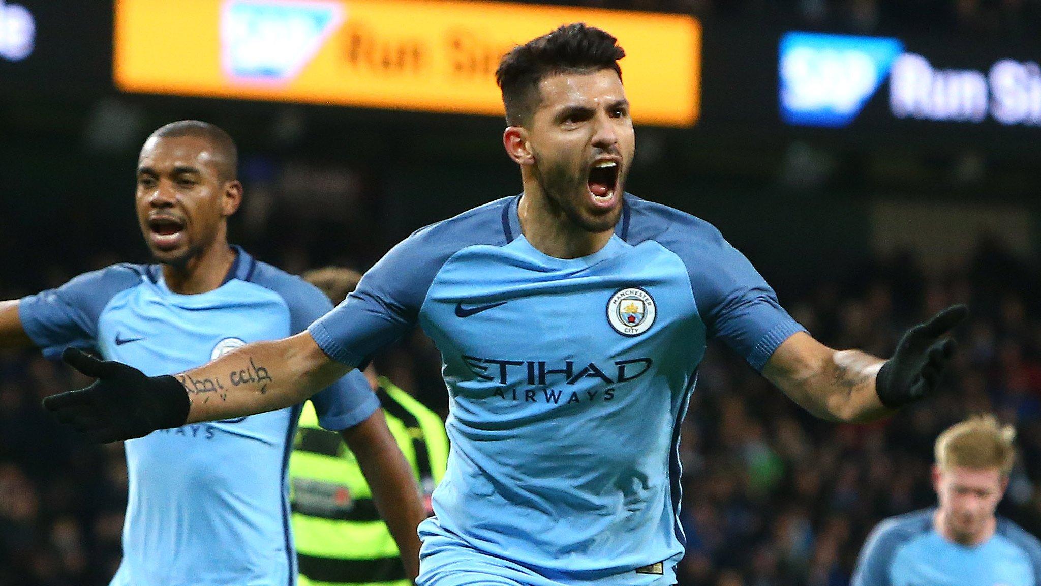 Aguero celebrates