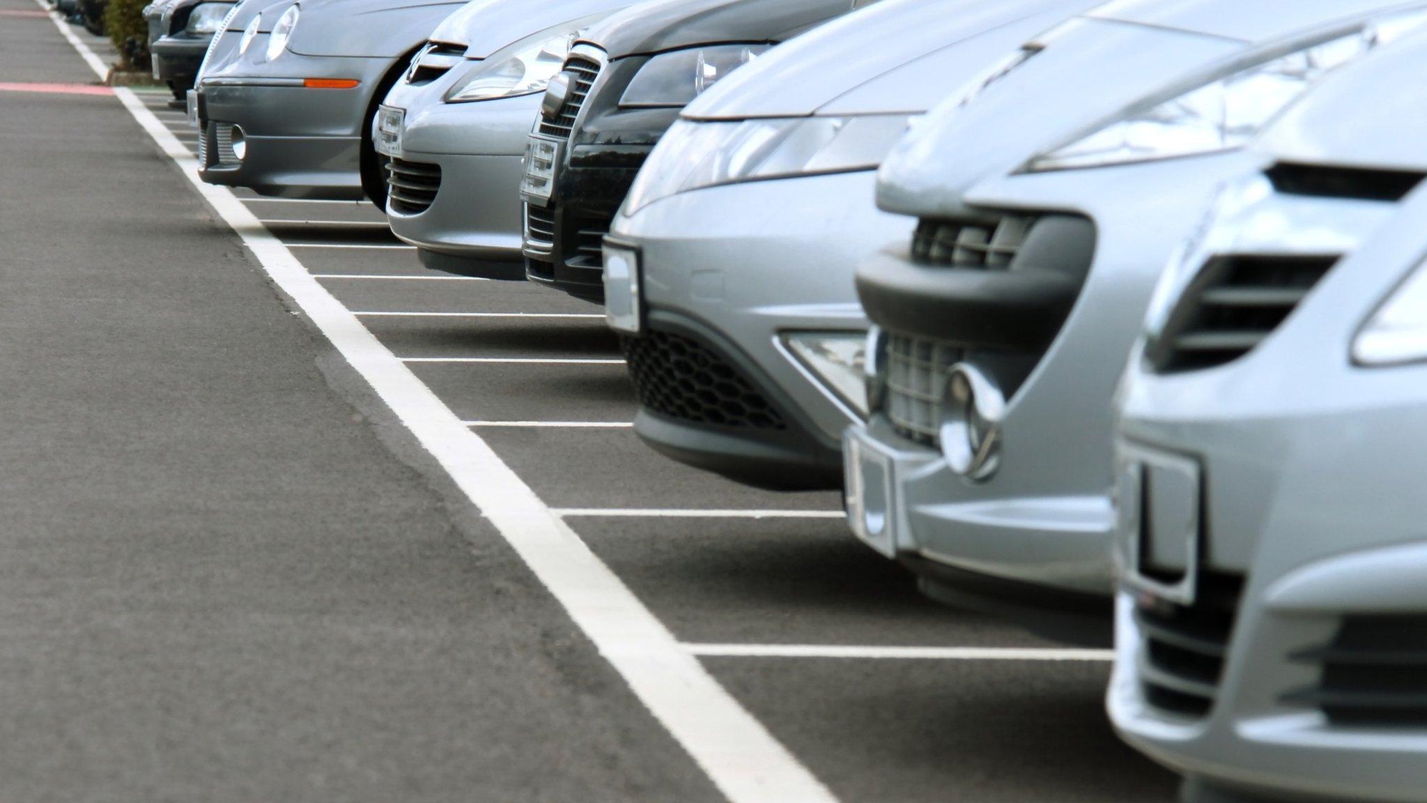 Parked cars in a row