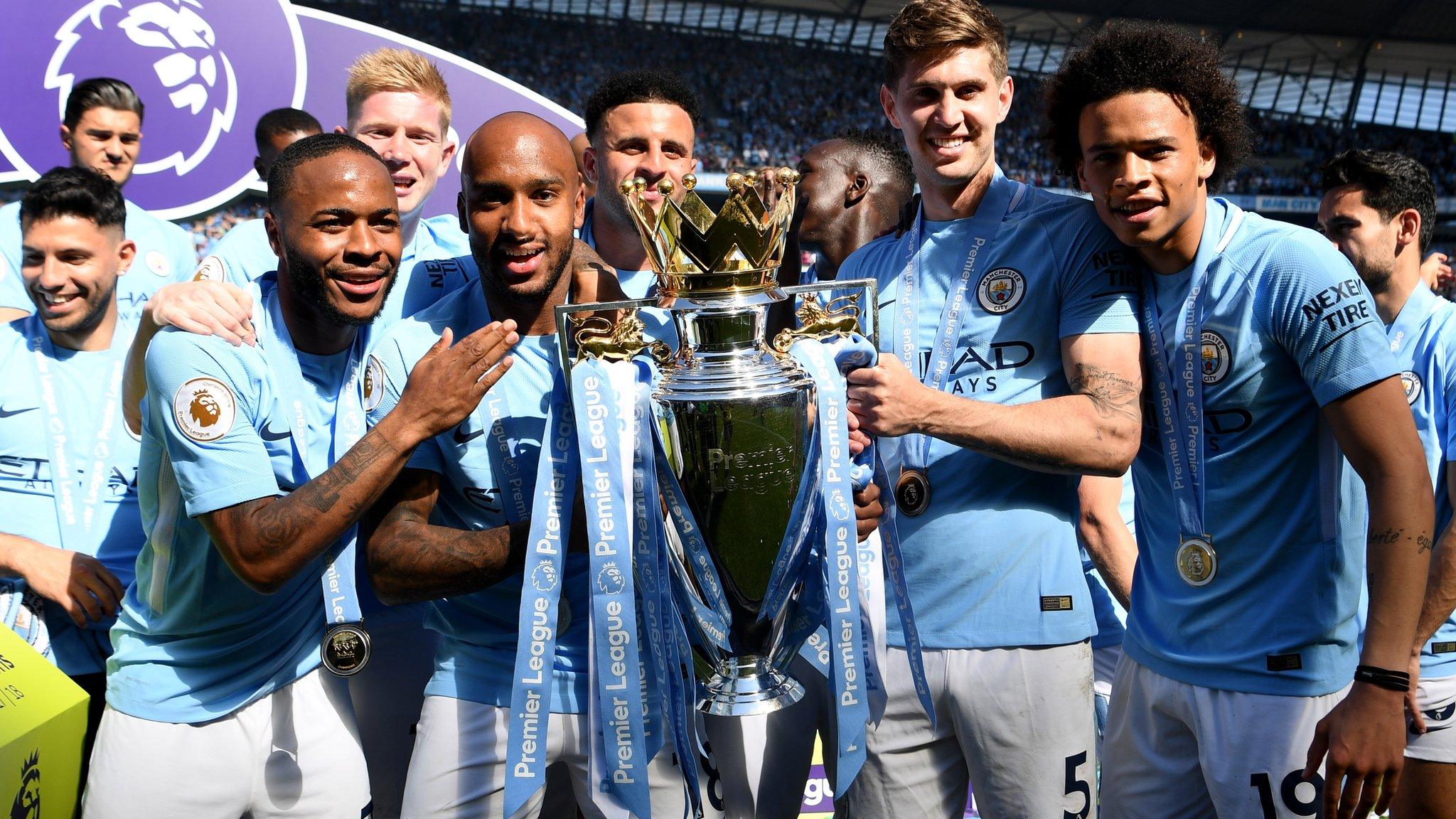 Manchester City won the 2017-18 title with a record 100 points