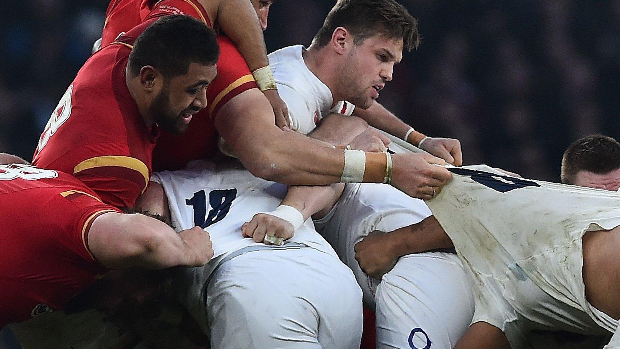 England and Wales scrum at the Six Nations