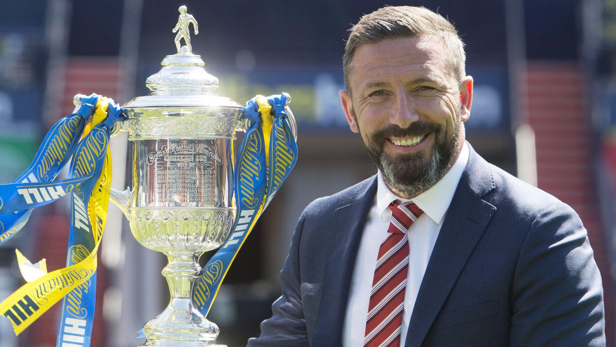 Aberdeen manager Derek McInnes with the Scottish Cup