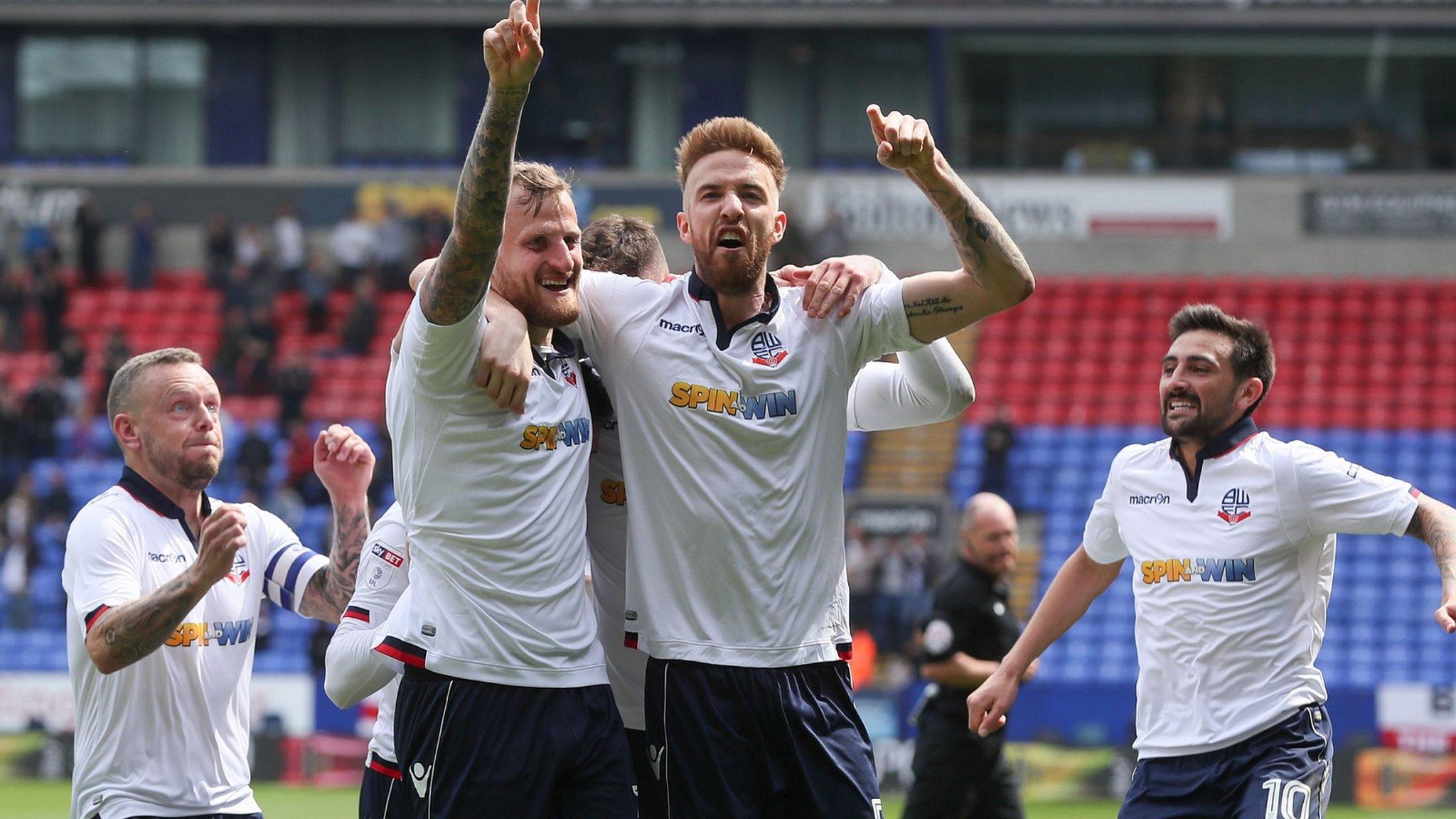 Bolton celebrate David Wheater's goal