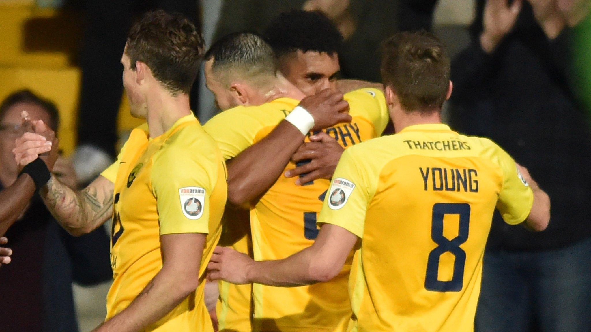 Torquay United celebrate against Maidenhead