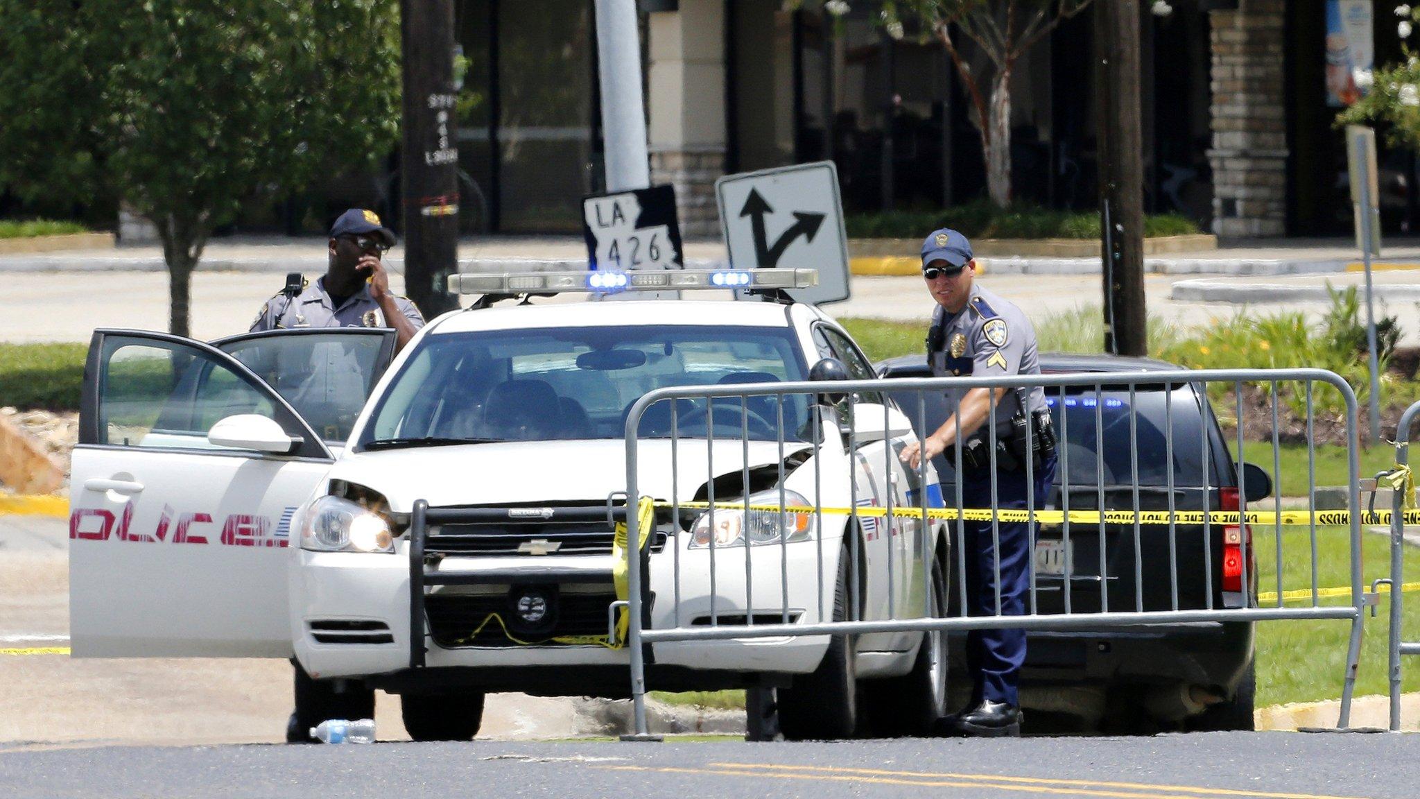 Police close a road