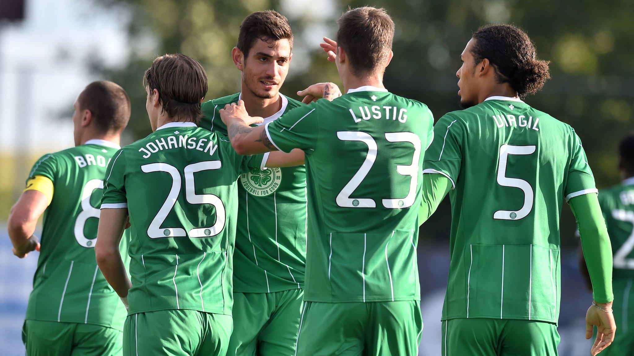 Celtic players celebrating