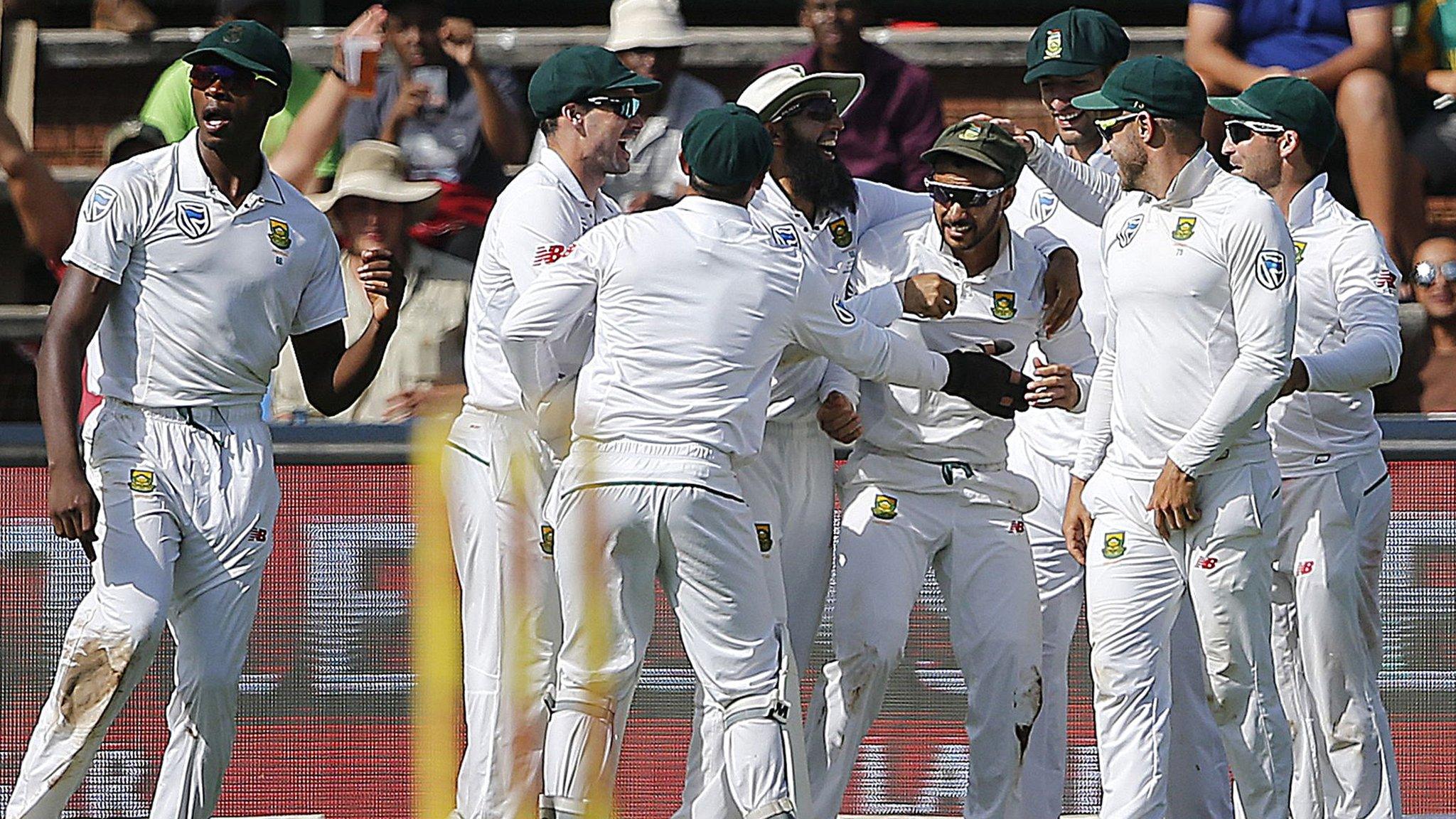 South Africa celebrate their Test series win