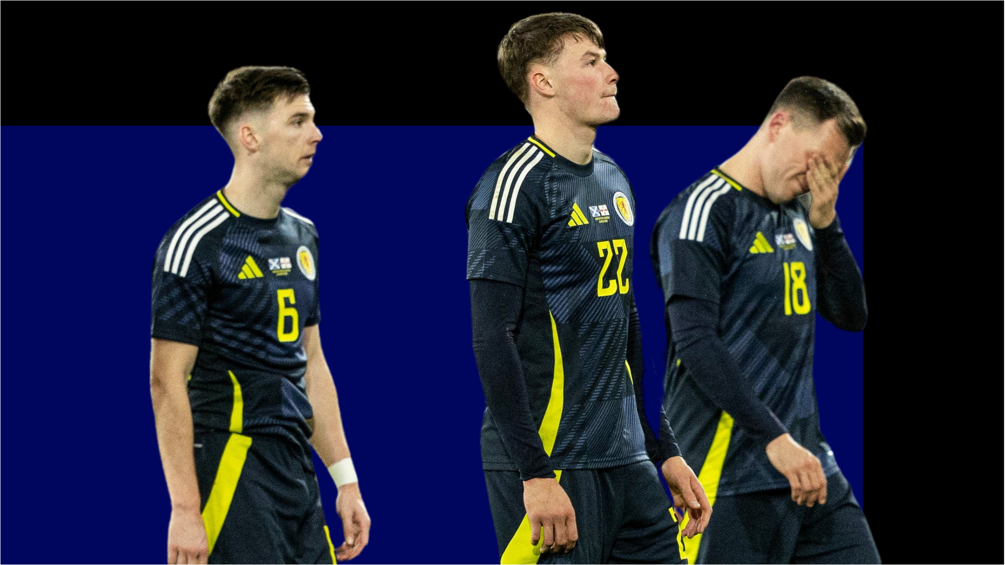 Scotland players looking dejected