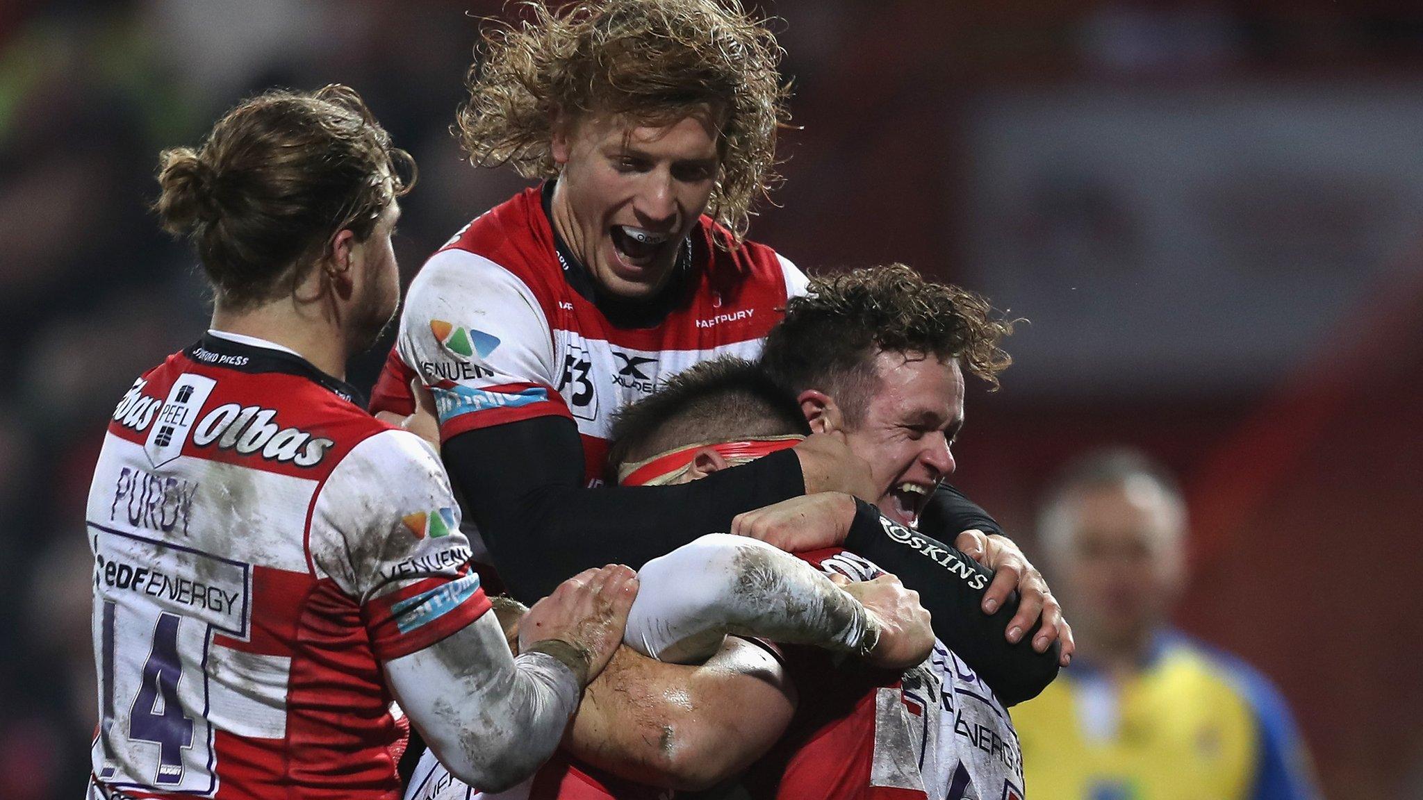 Gloucester celebrate try against London Irish