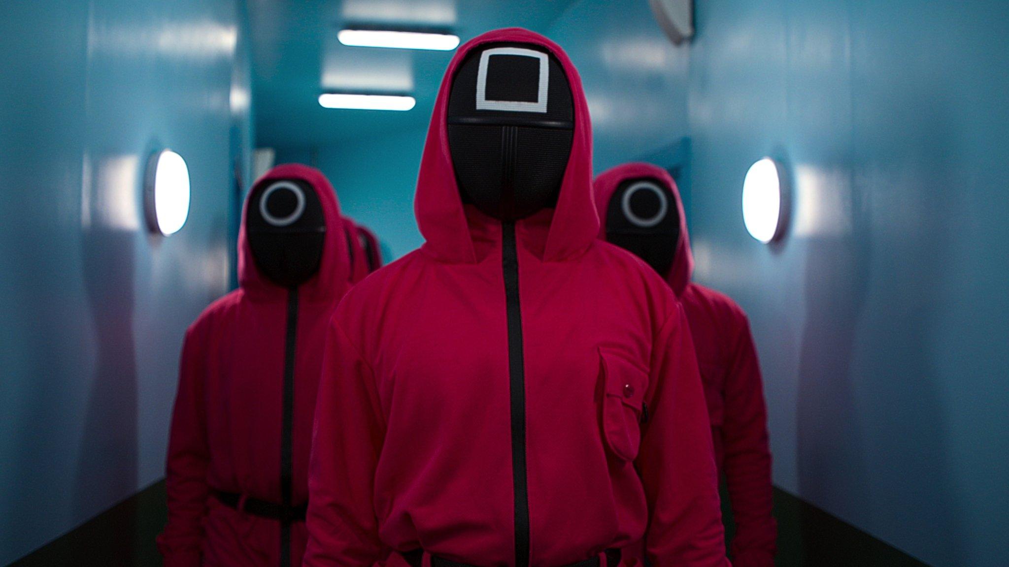 Masked guards on the show