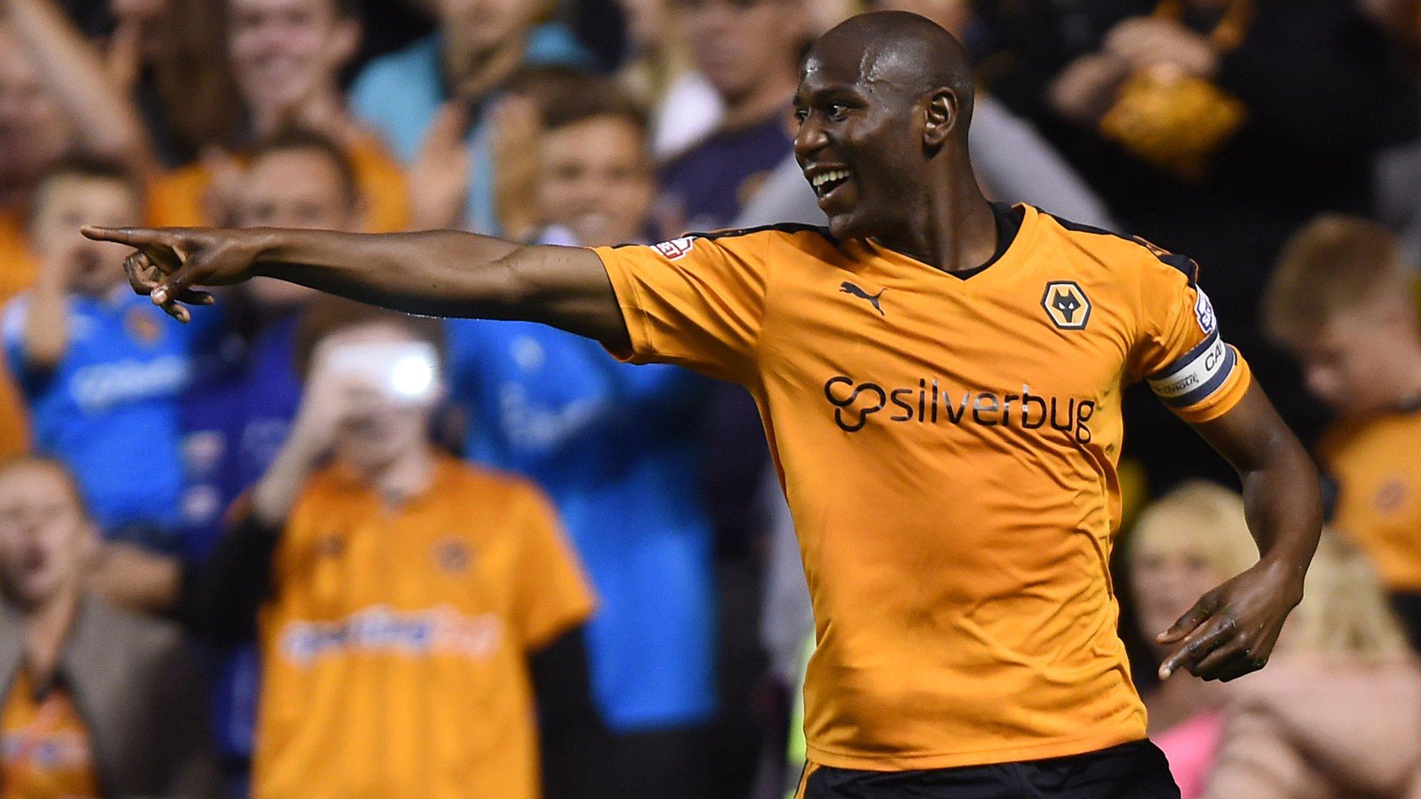 Benik Afobe of Wolves celebrates