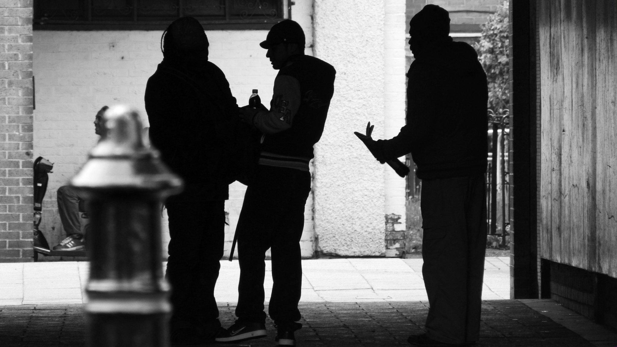 men on estate in Nottingham