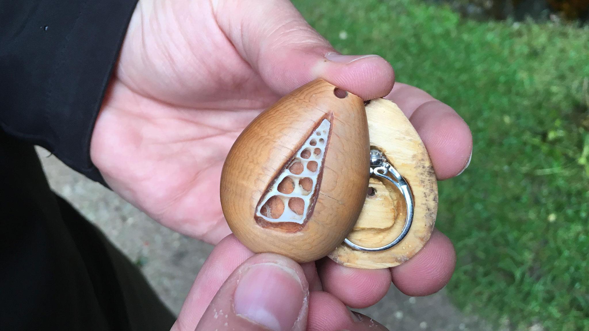 Ring inside the necklace's pendant