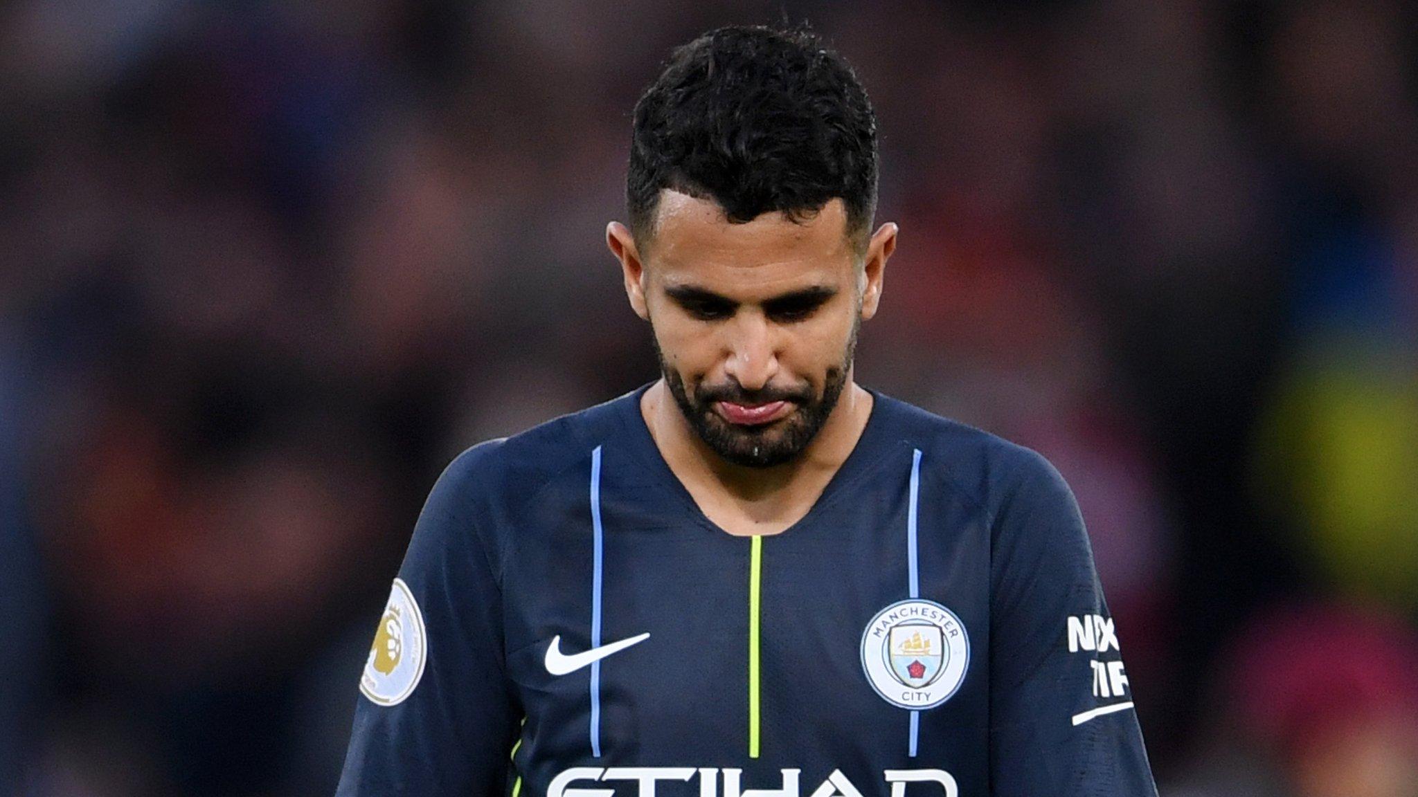 Riyad Mahrez reacts after his penalty miss