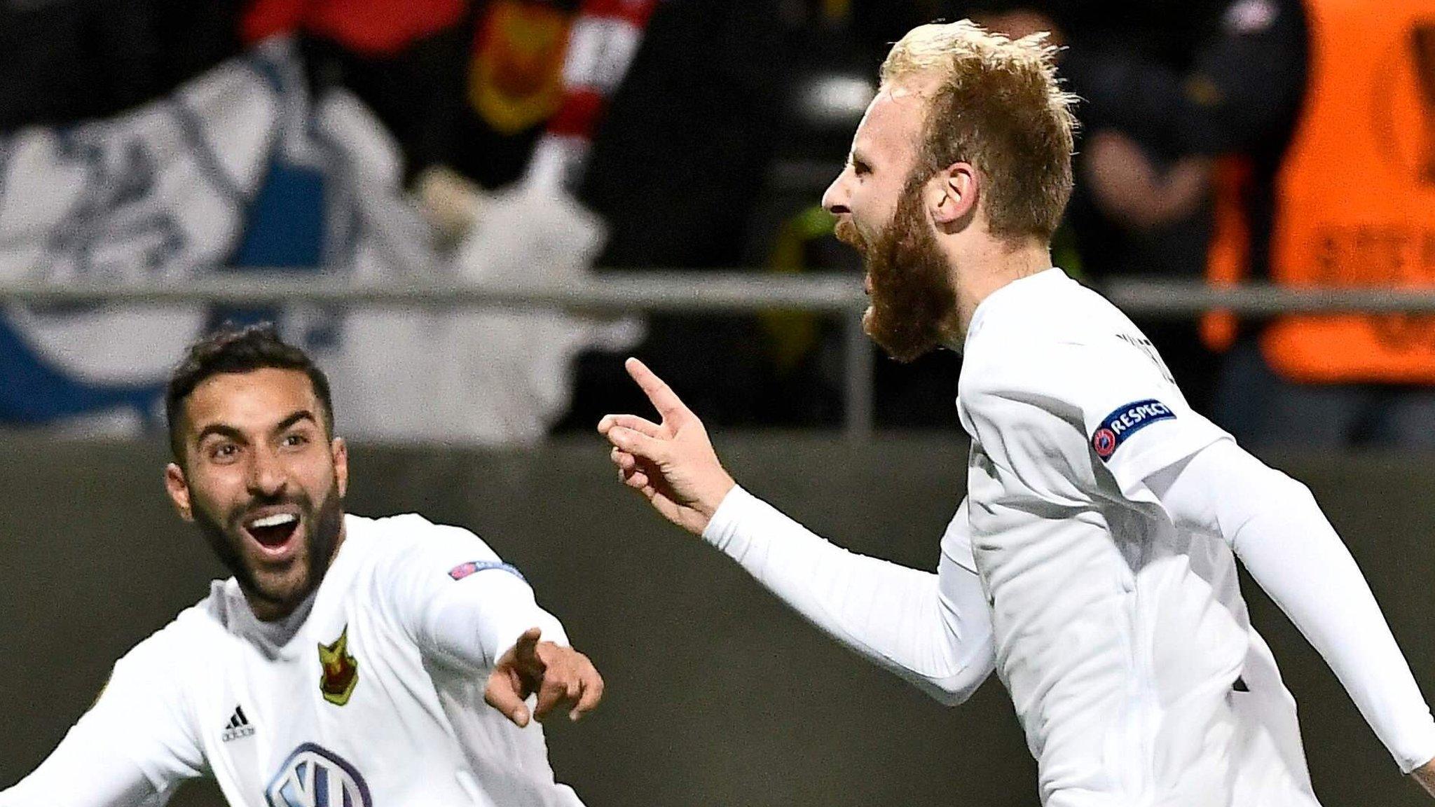 Curtis Edwards celebrates Ostersunds' second goal