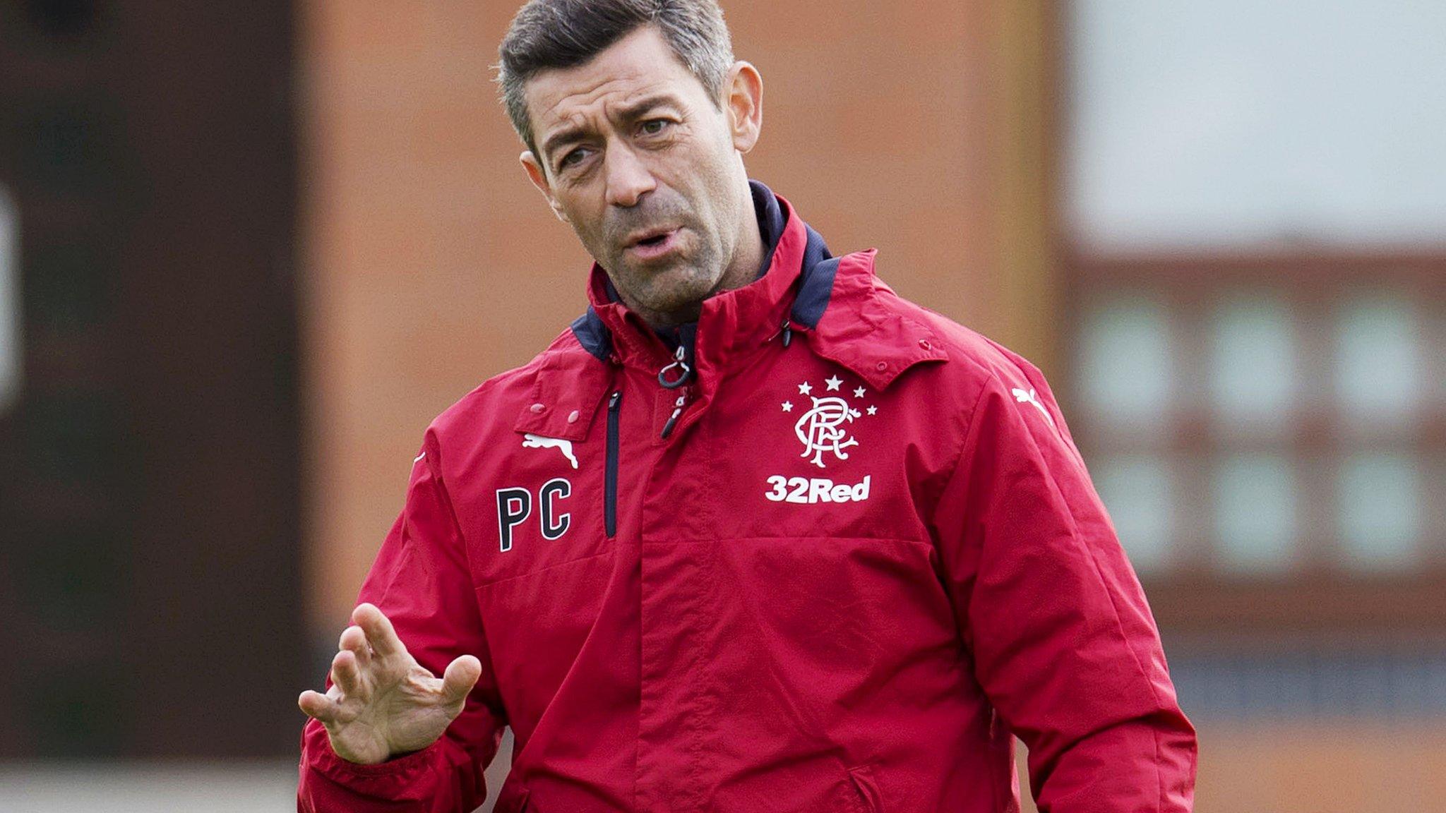 Pedro Caixinha takes Rangers training