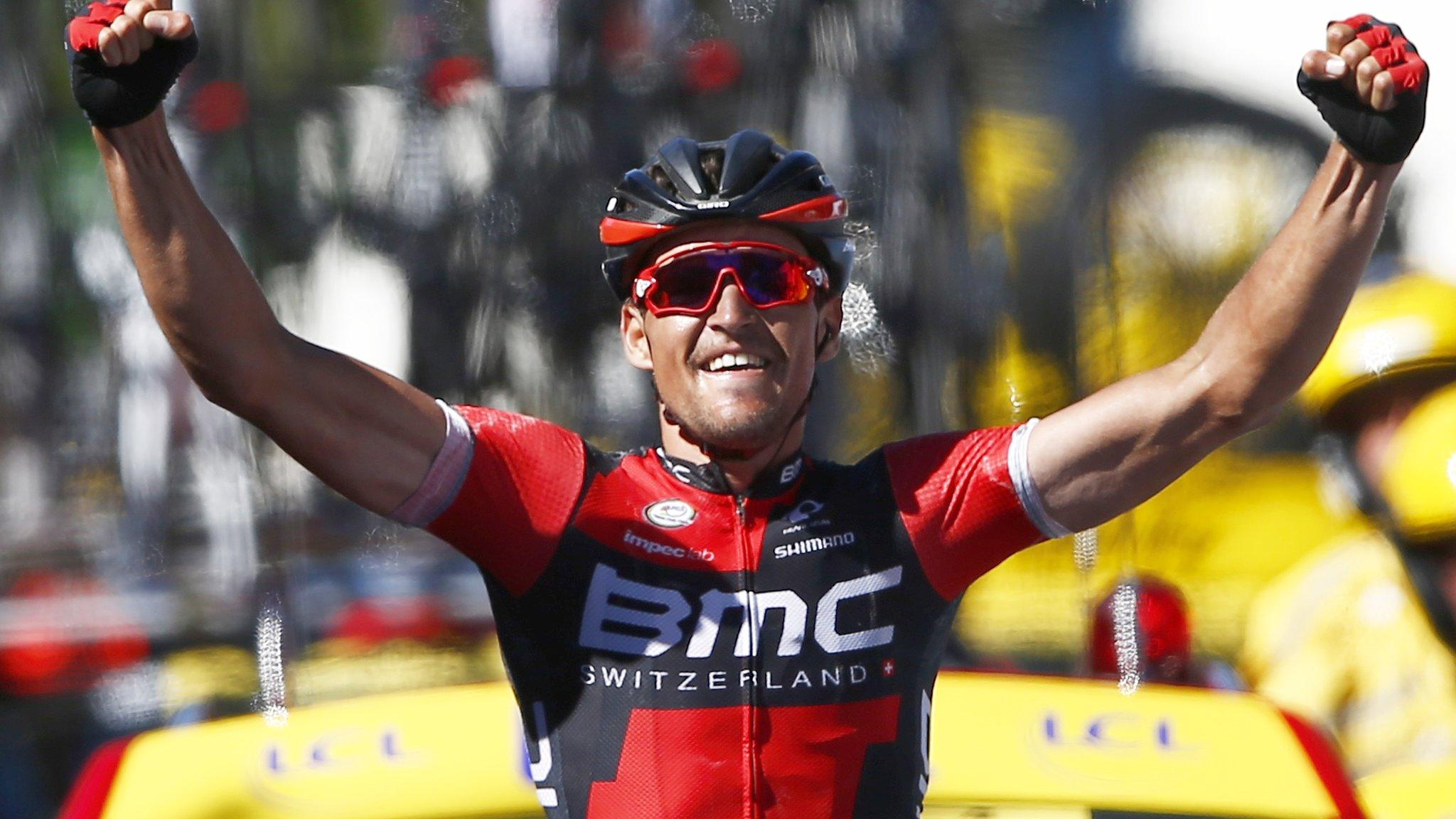 Belgium’s Greg van Avermaet celebrates