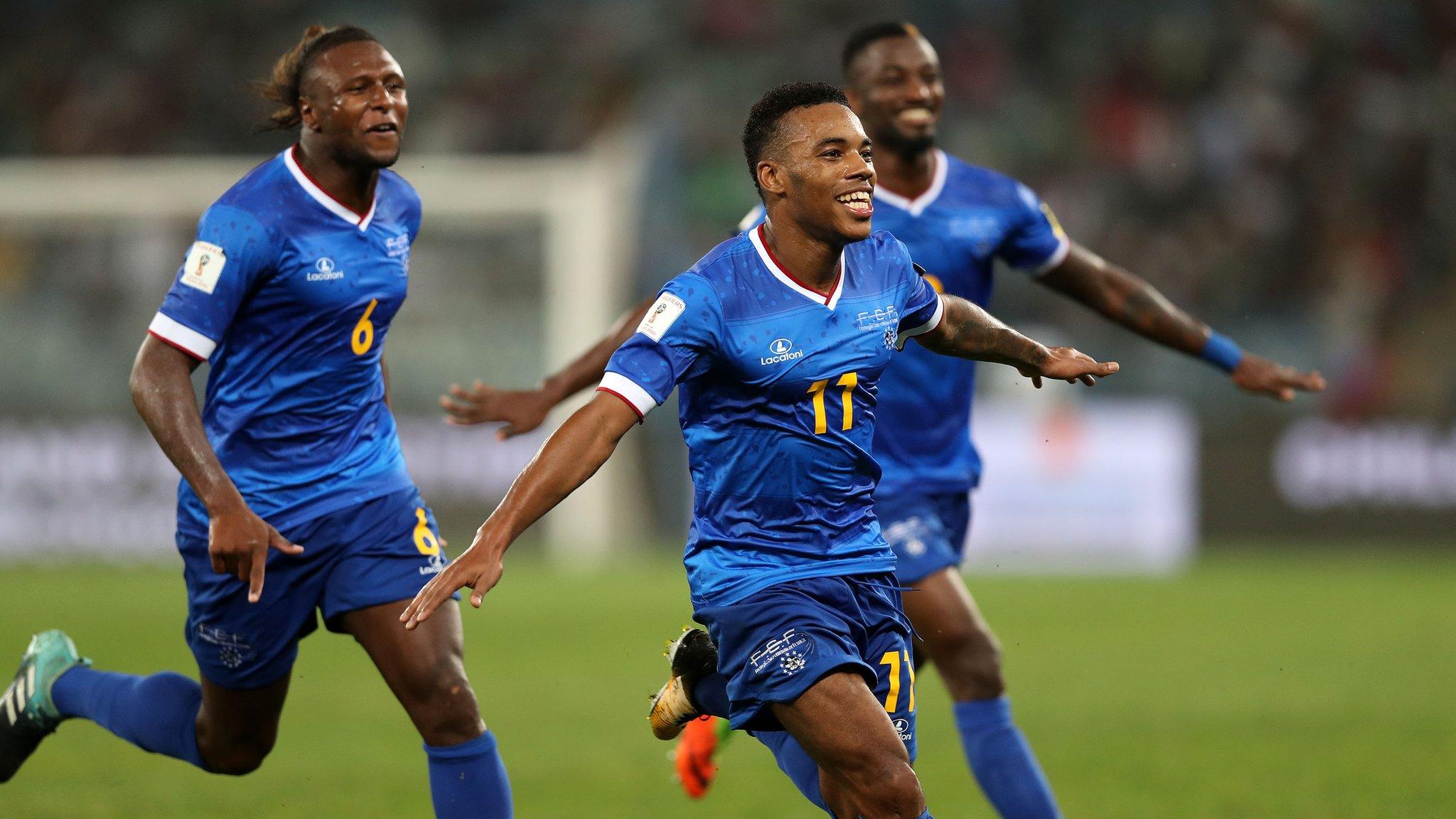 Cape Verde's Garry Rodrigues celebrates scoring