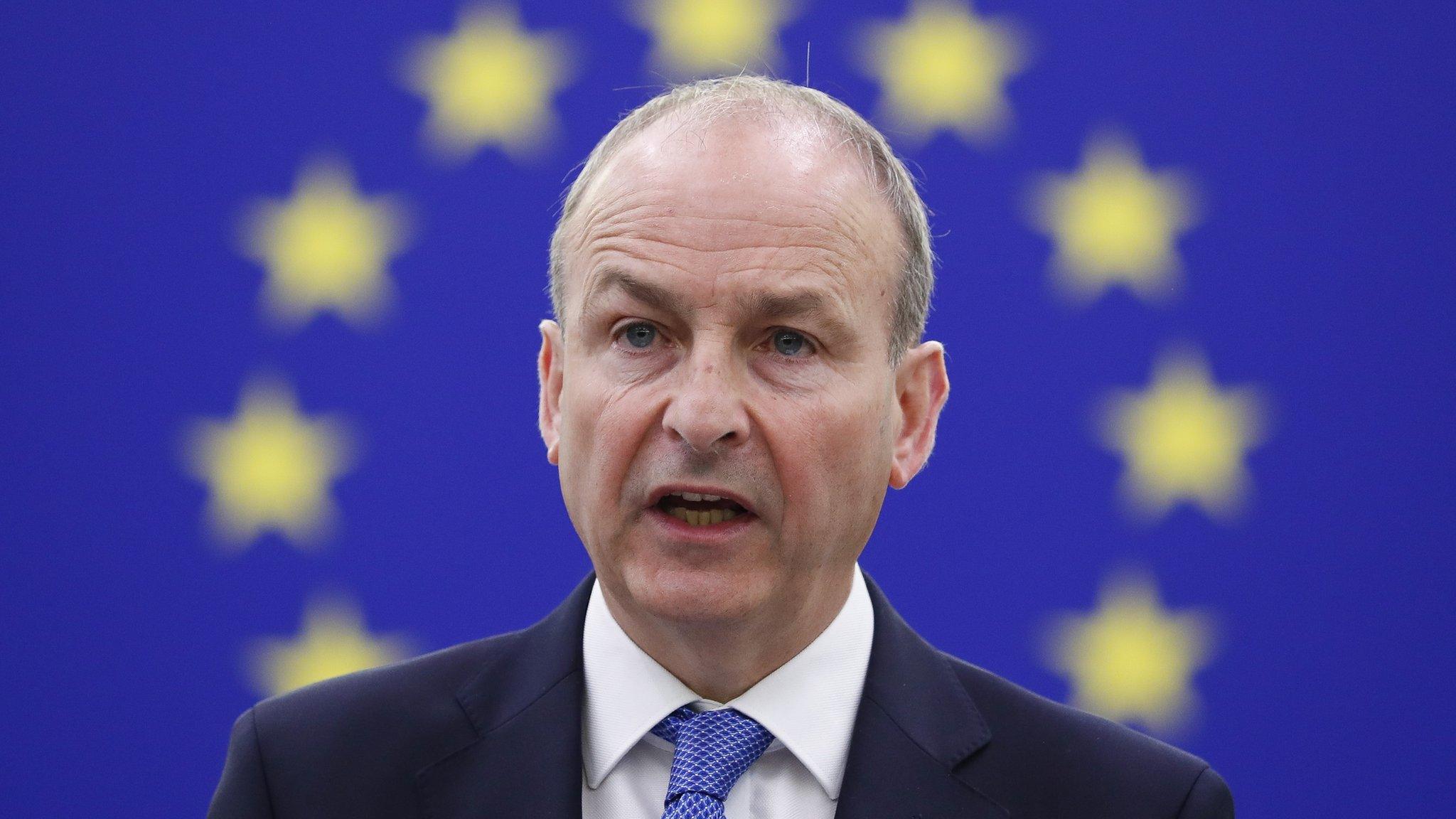 Michéal Martin speaking at the European Parliament