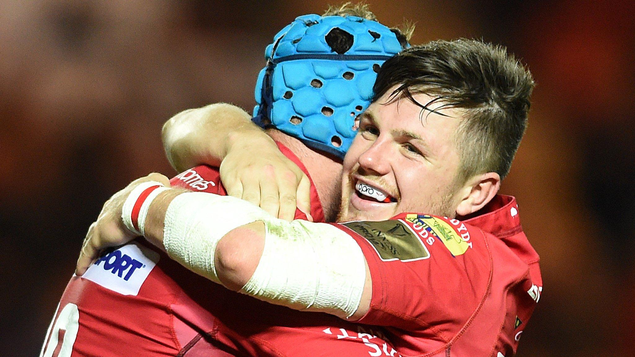 Steff Evans celebrates