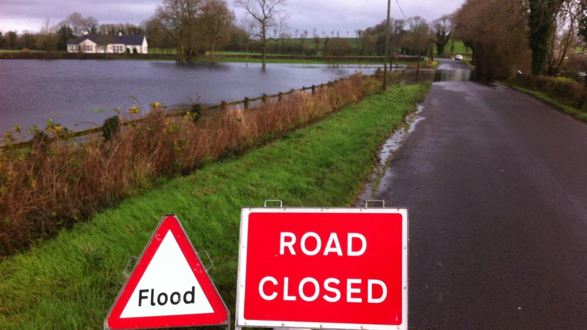 Fermanagh road closed signs