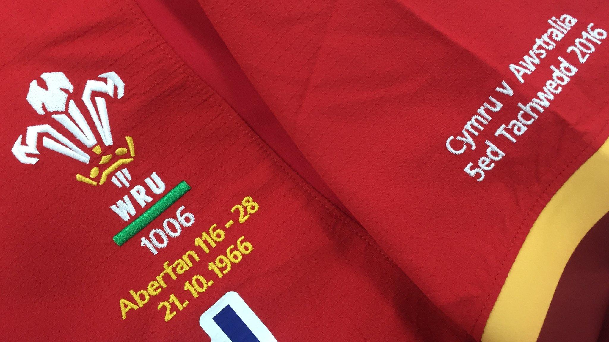 Wales' jersey for the Test against Australia