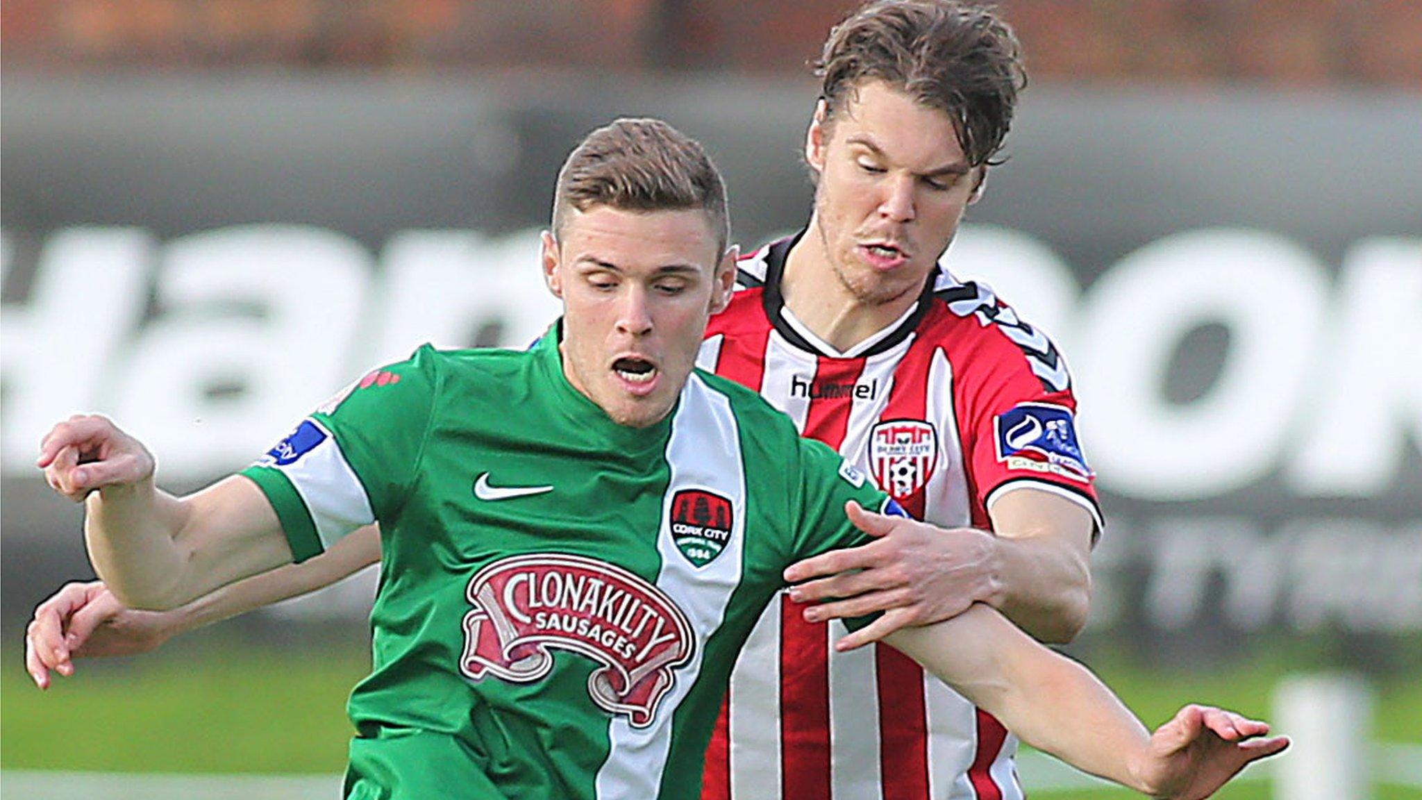 Action from the Premier Division game at the Brandywell