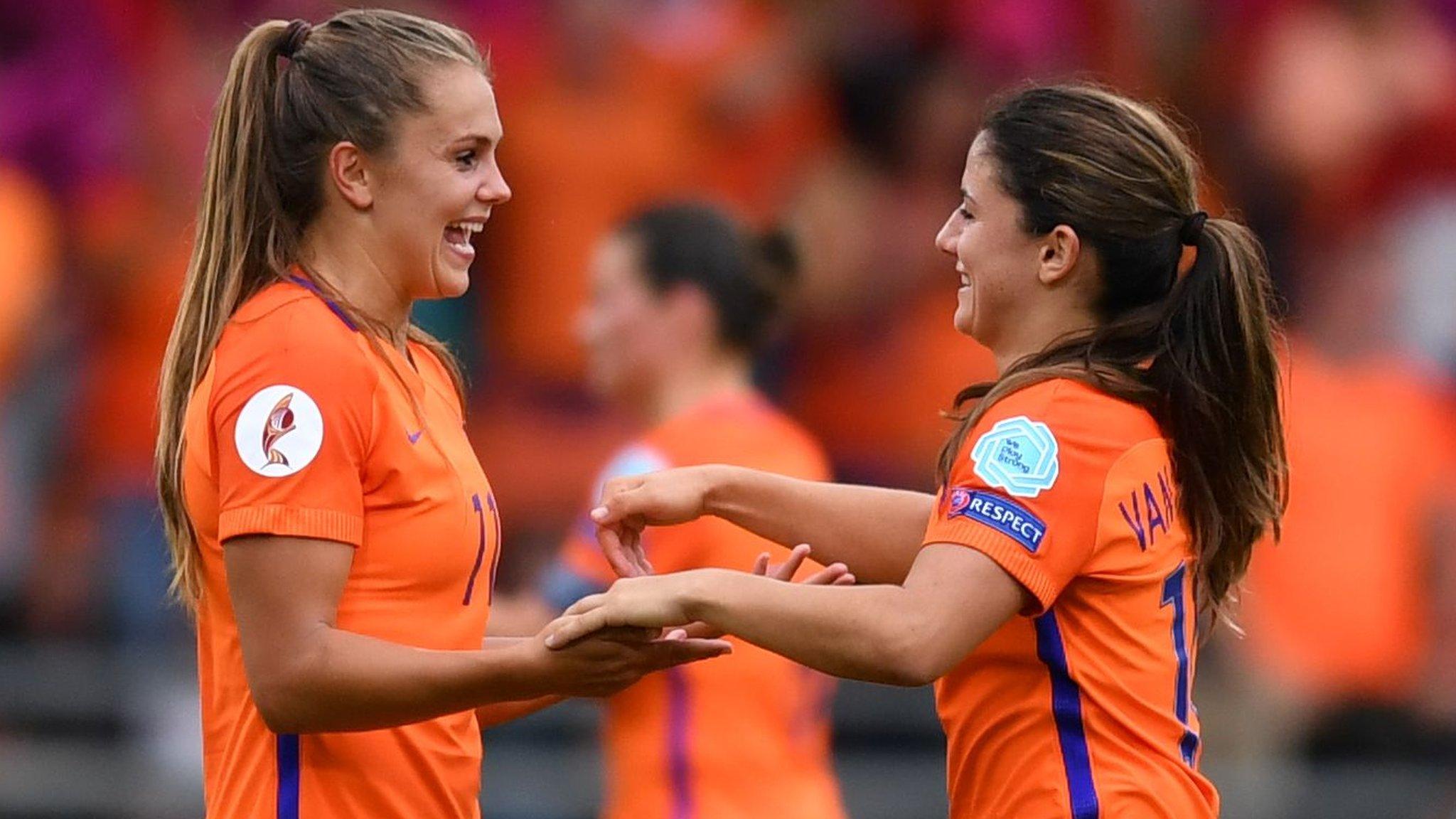 Lieke Martens celebrates her opening goal