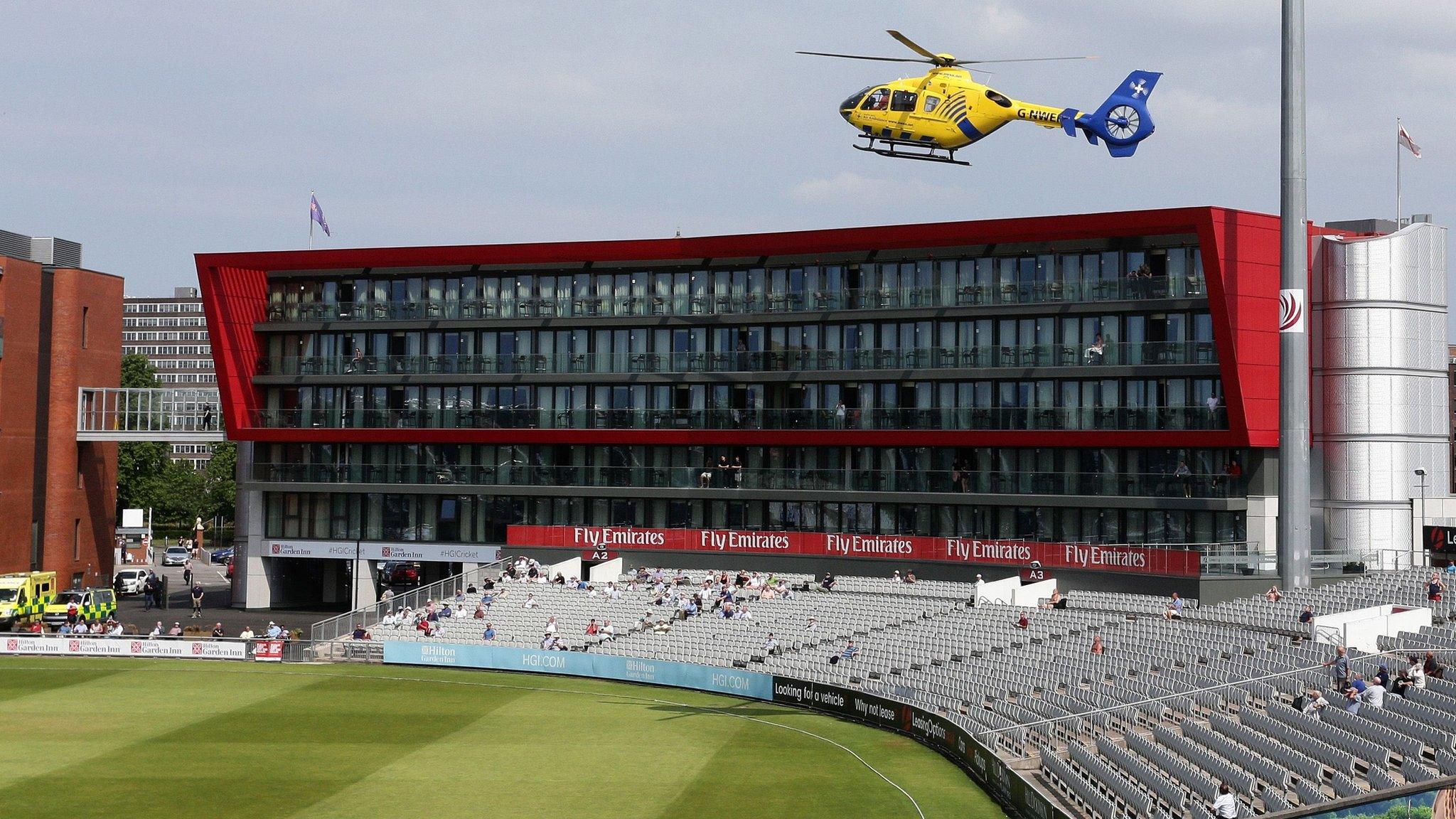 Helicopter lands on Old Trafford pitch