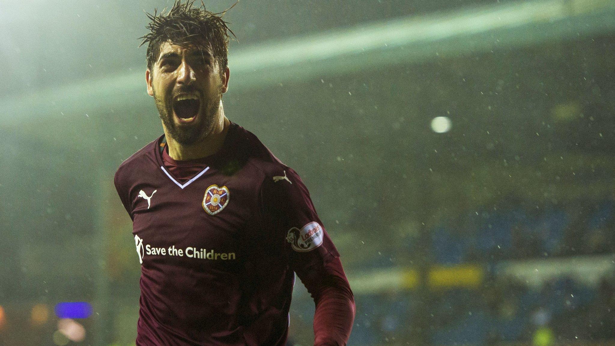 Hearts' Juanma Delgado celebrates his goal