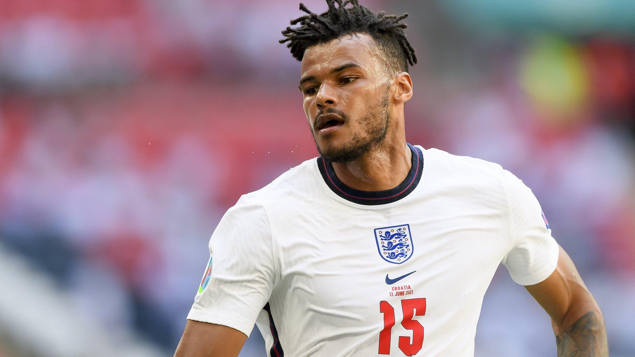 Tyrone Mings playing for England against Croatia at Euro 2020