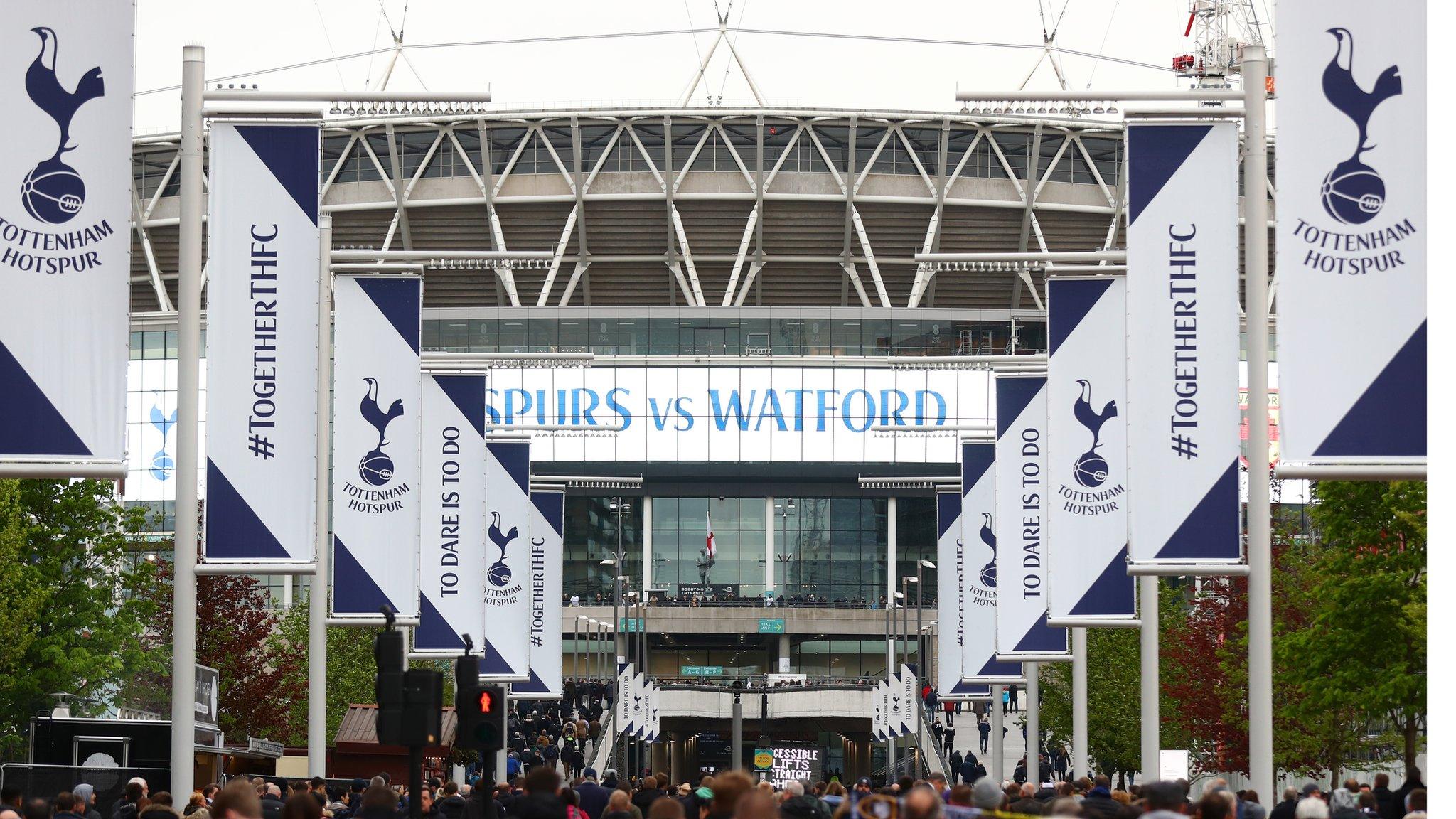 Wembley stadium with Tottenham branding