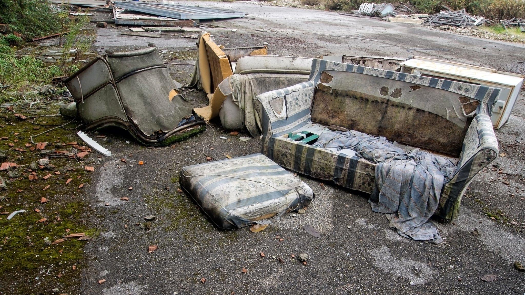 Fly-tipped rubbish