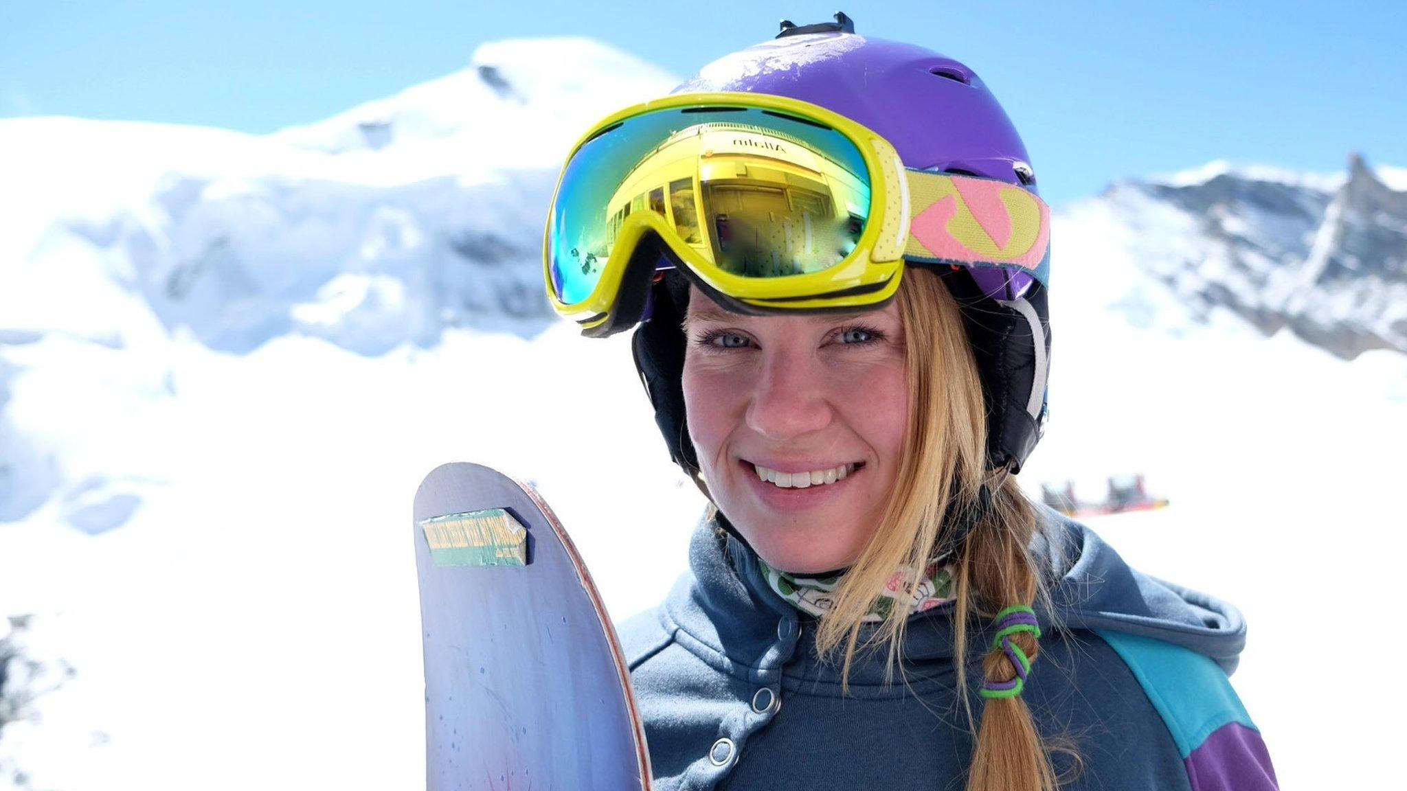 Charlie with her snowboard