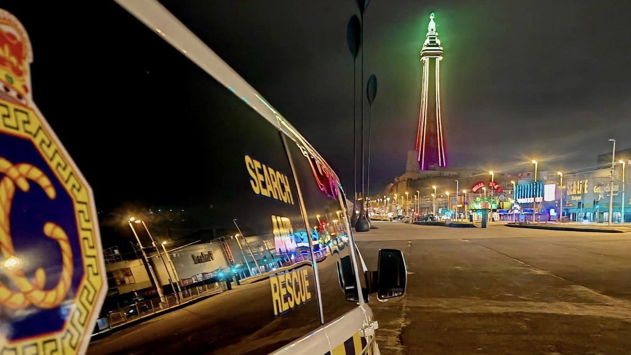 Search and Rescue vehicle near Blackpool Tower