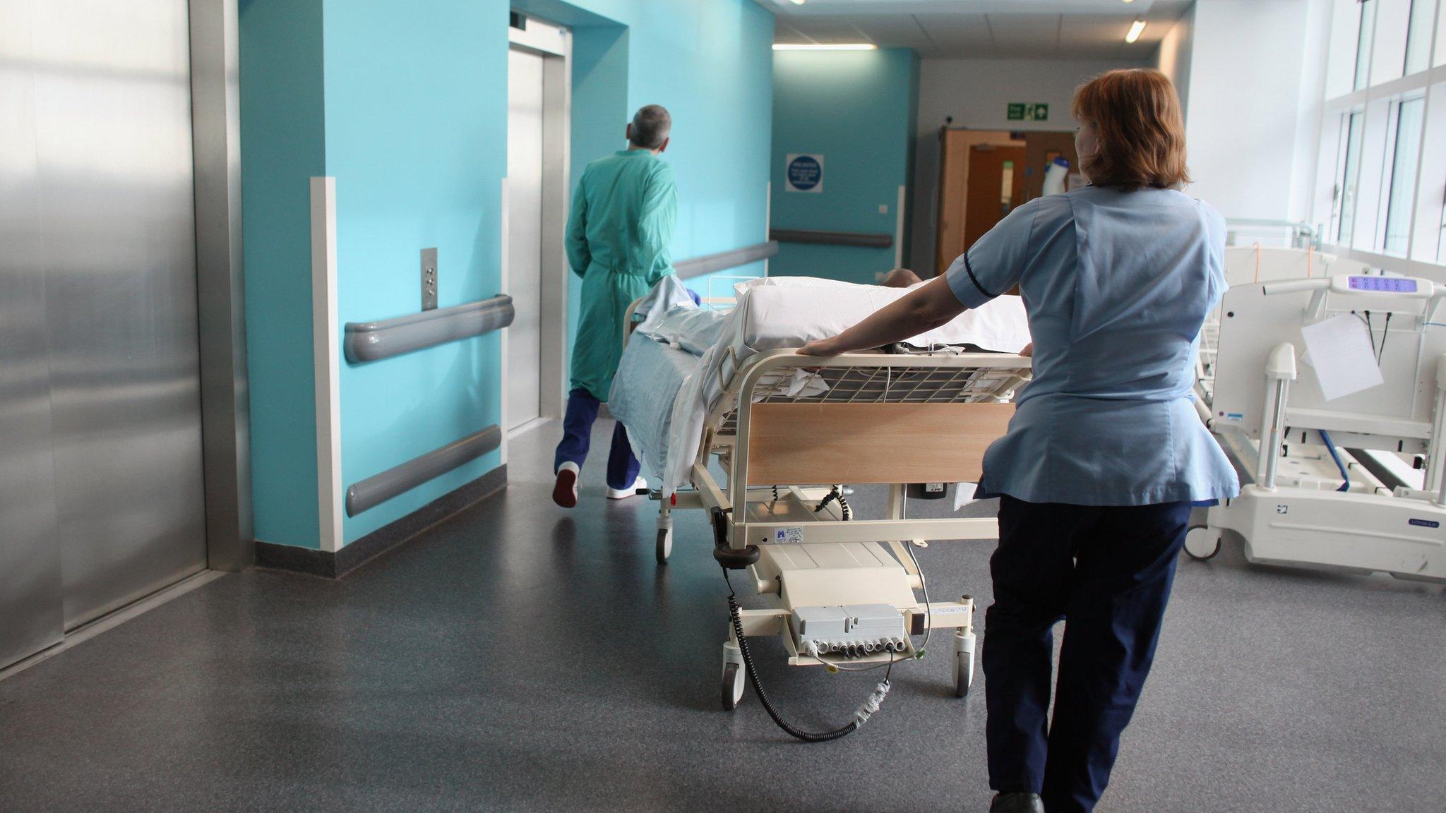 Patient on a hospital trolley