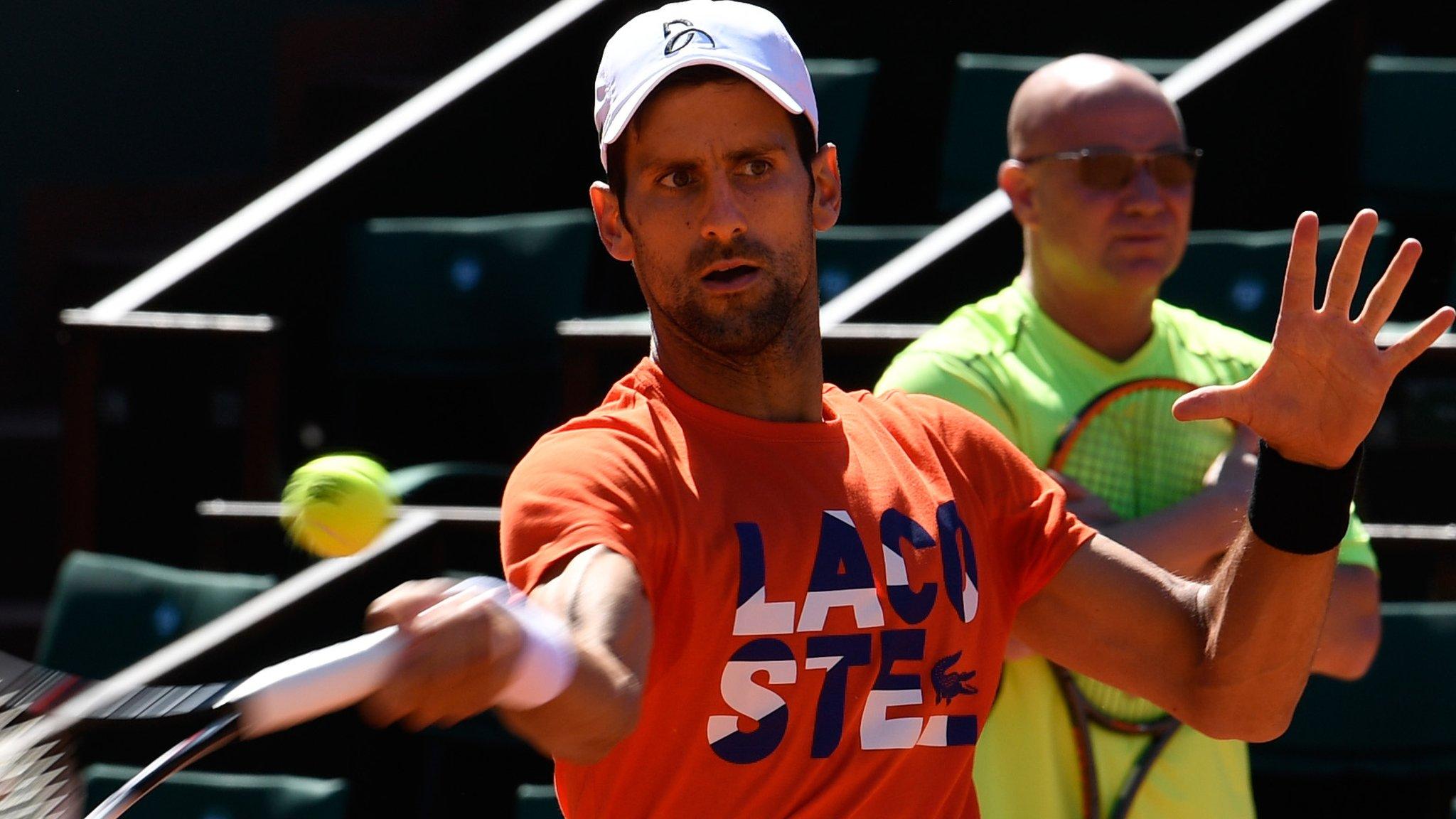 Novak Djokovic and Andre Agassi