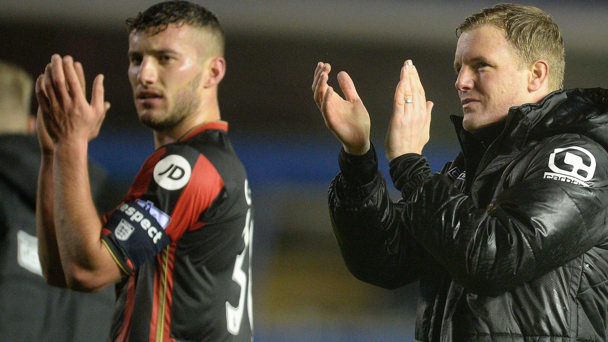 Eddie Howe celebrates Bournemouth win