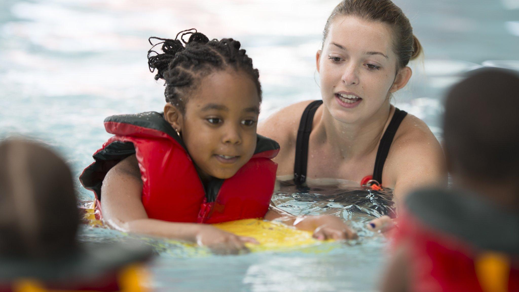 Children swimming