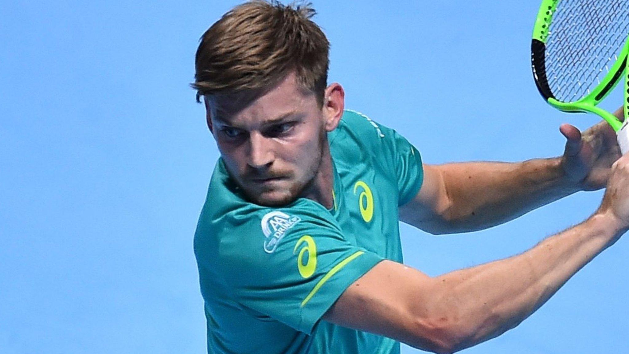 David Goffin in action at the ATP Finals in London